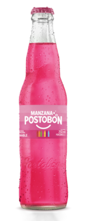 MANZANA POSTOBON SODA GLASS 350 ML 