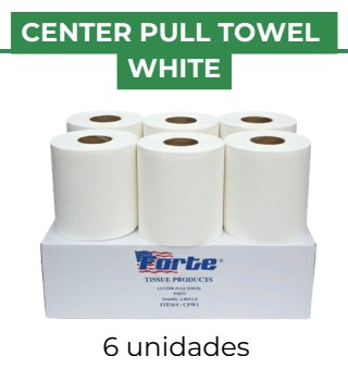 CENTER PULL TOWEL WHITE - FORTE - 6 units