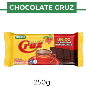 CHOCOLATE SIN AZUCAR - CRUZ - 250g