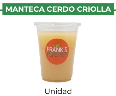 MANTECA CERDO CRIOLLA - FRANK'S - unit