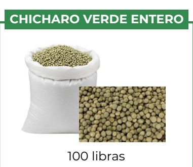 CHICHARO VERDE ENTERO - 100 lb