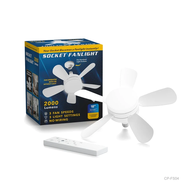 VENTILADOR DE TECHO HOJA RECTA CON LUZ CON CONTROL 18" CP-FS04 