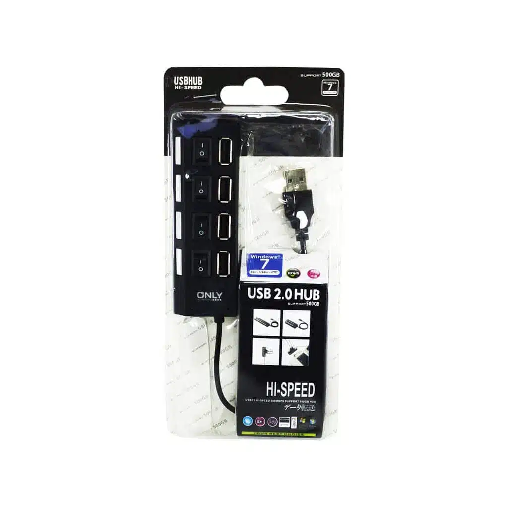 USB HUB 2.0 4 PUERTOS CON CORTE