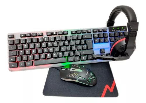 KIT GAMER NOGA 4 EN 1 NKB-413N NEGRO