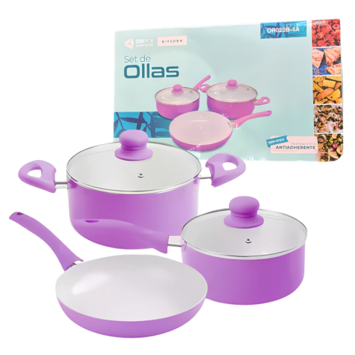 BATERIA DE COCINA 3 OLLAS ORYX OR020B-4A