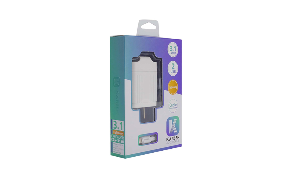 CARGADOR CEL TIPO IPH - KARSEN 3.1 2USB