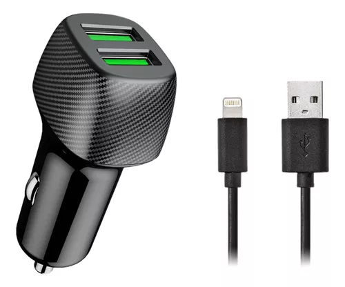 CARGADOR P/AUTO CON CABLE TIPO IPH 4.8 AMP