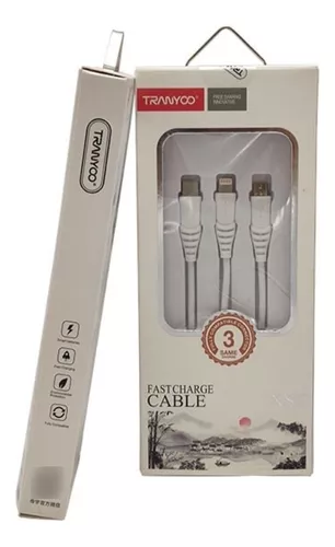 CABLE USB CEL TIPO C, V8, IPH. TRANYOO