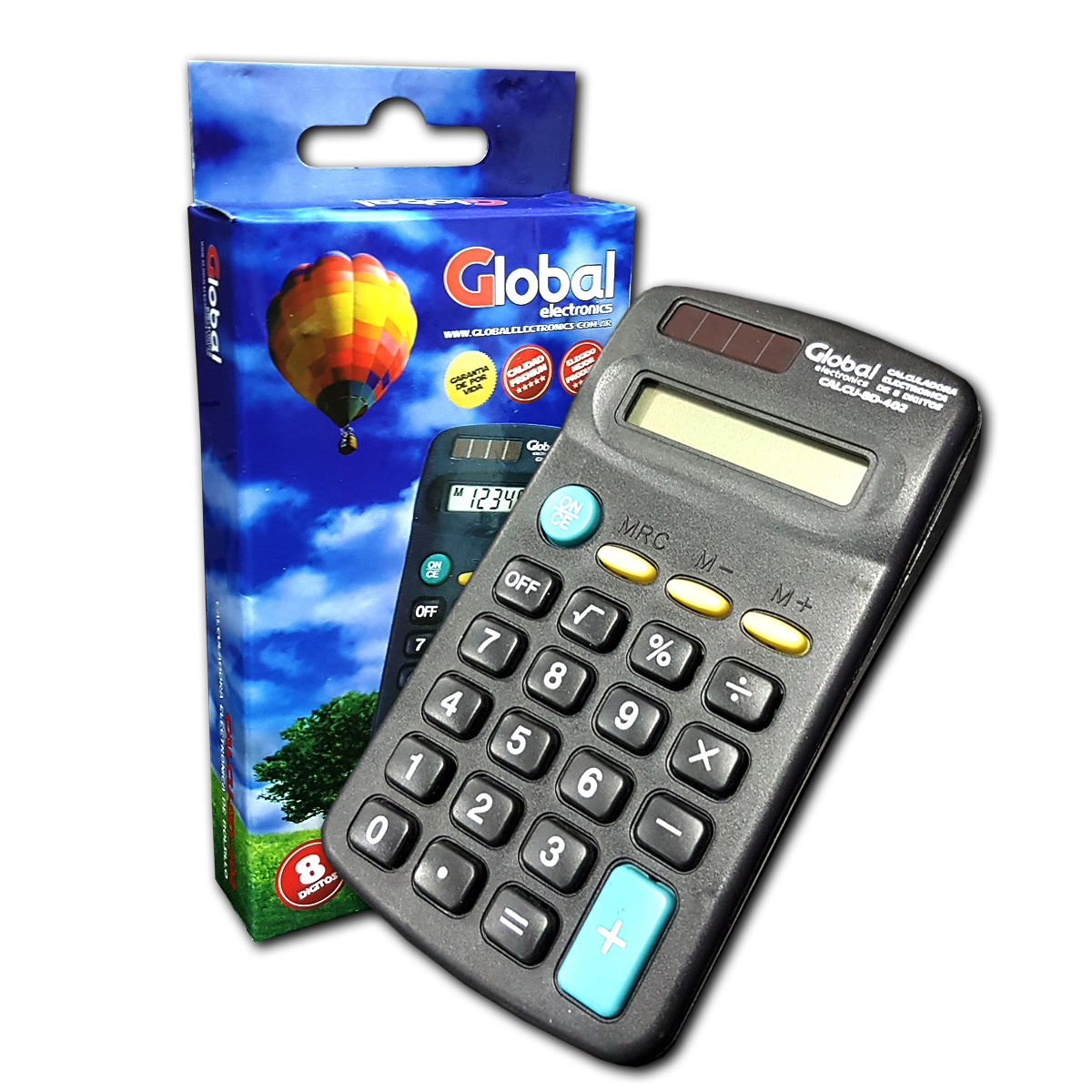 CALCULADORA de 8 DÍGITOS PLÁSTICA 402 NEGRA DE BOLSILLO 