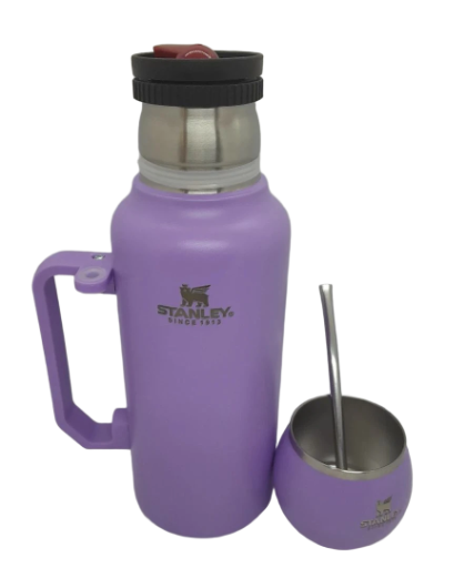 TERMO CON MATE Y BOMBILLA BOLITA y PICO CEBADOR 1.3 LTS STANLEY