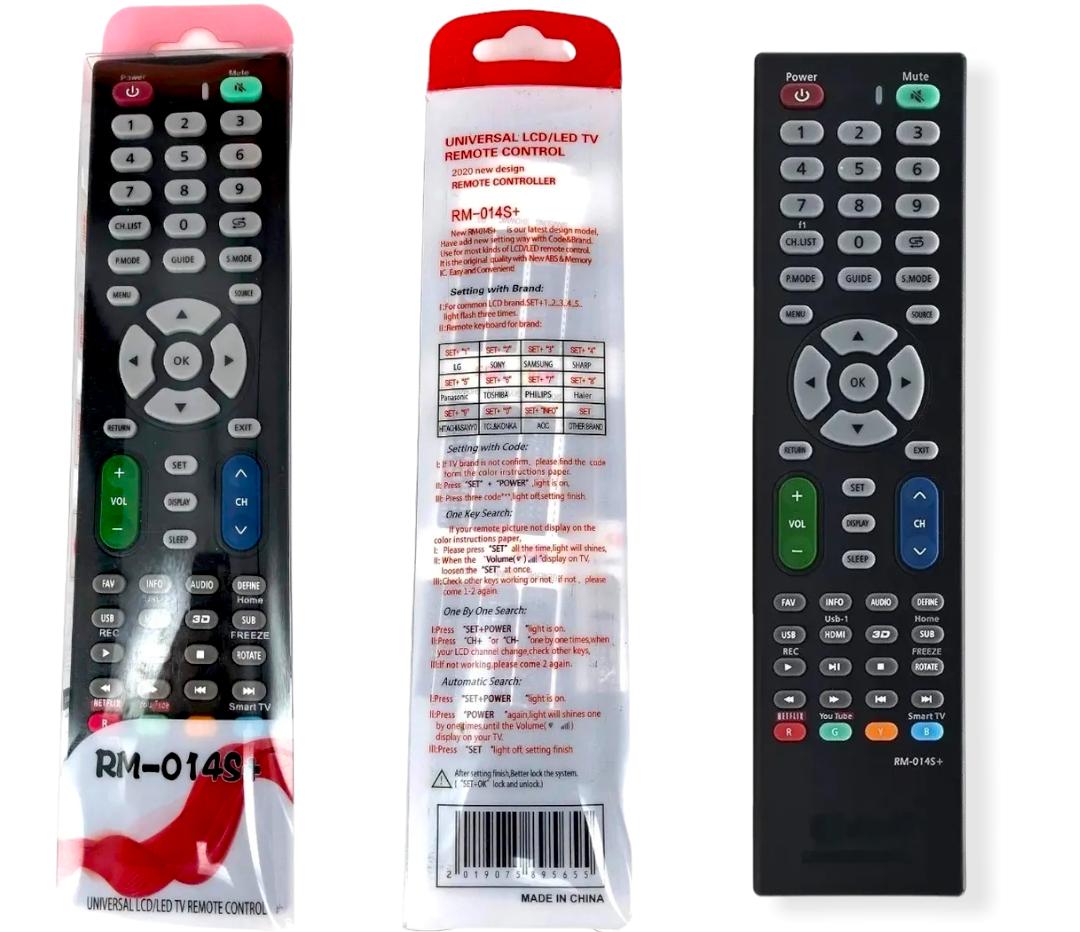 CONTROL REMOTO UNIVERSAL TV SMART RM-014S+