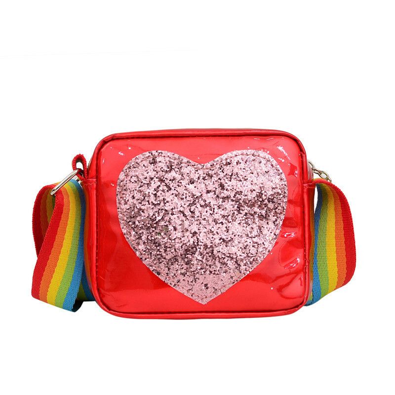 CARTERA CORAZON MODS-504 ROJO-DORADO-PLATEADO