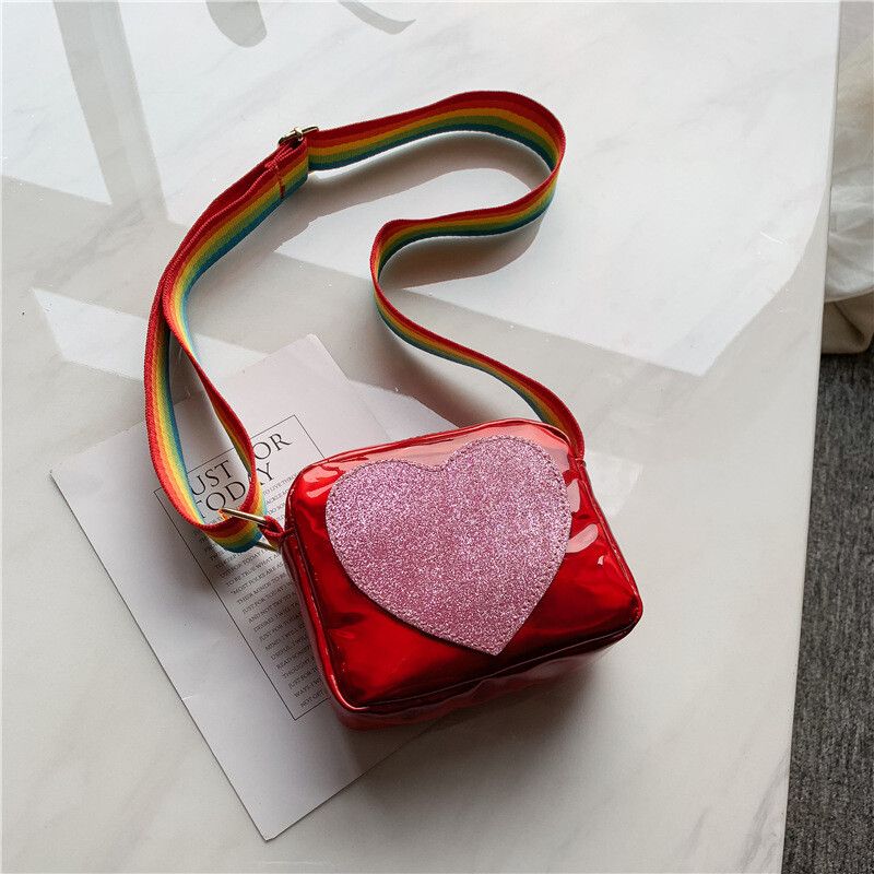 CARTERA CORAZON MODS-504 ROJO-DORADO-PLATEADO
