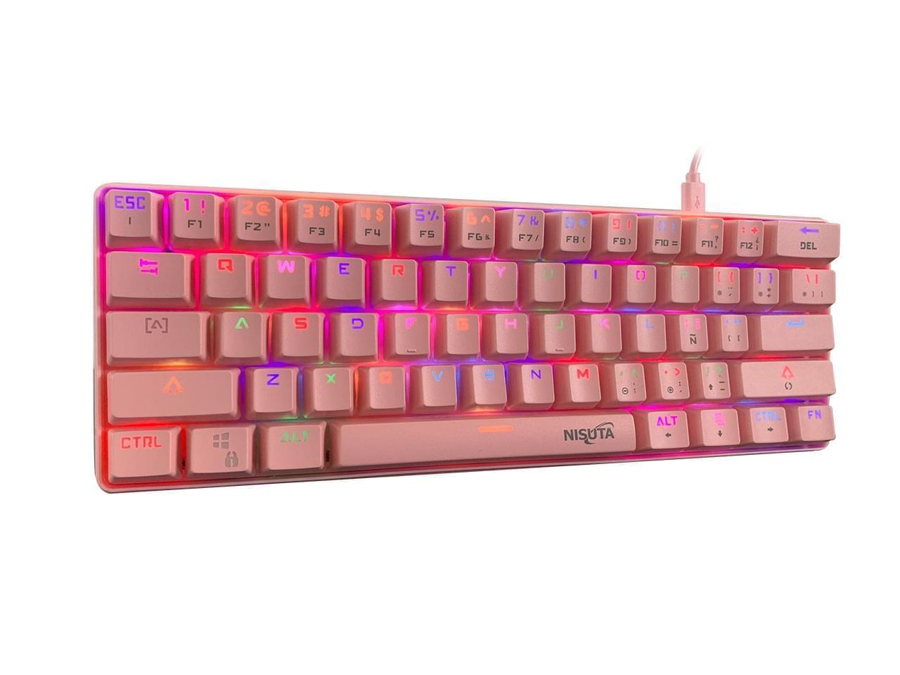 TECLADO GAMER MECANICO C/ SOFTWARE RGB PINK