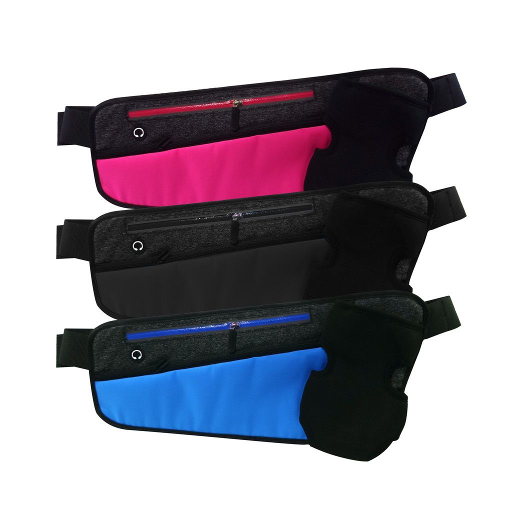 RIÑONERA SOPORTBELT CON SOLTILLO - ROSA/NEGRO/CELESTE
