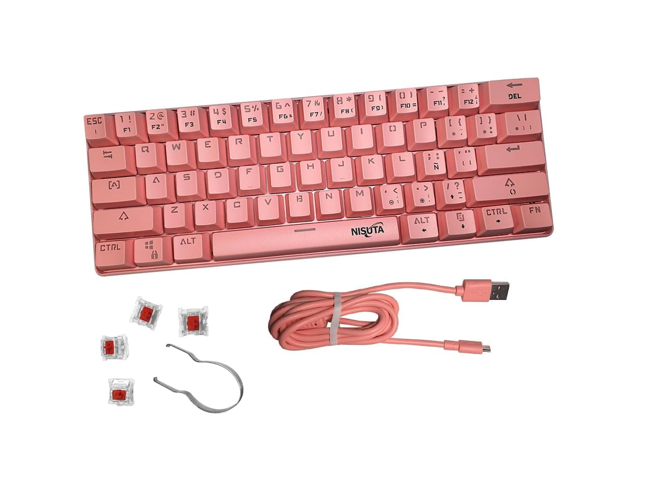 TECLADO GAMER MECANICO C/ SOFTWARE RGB PINK