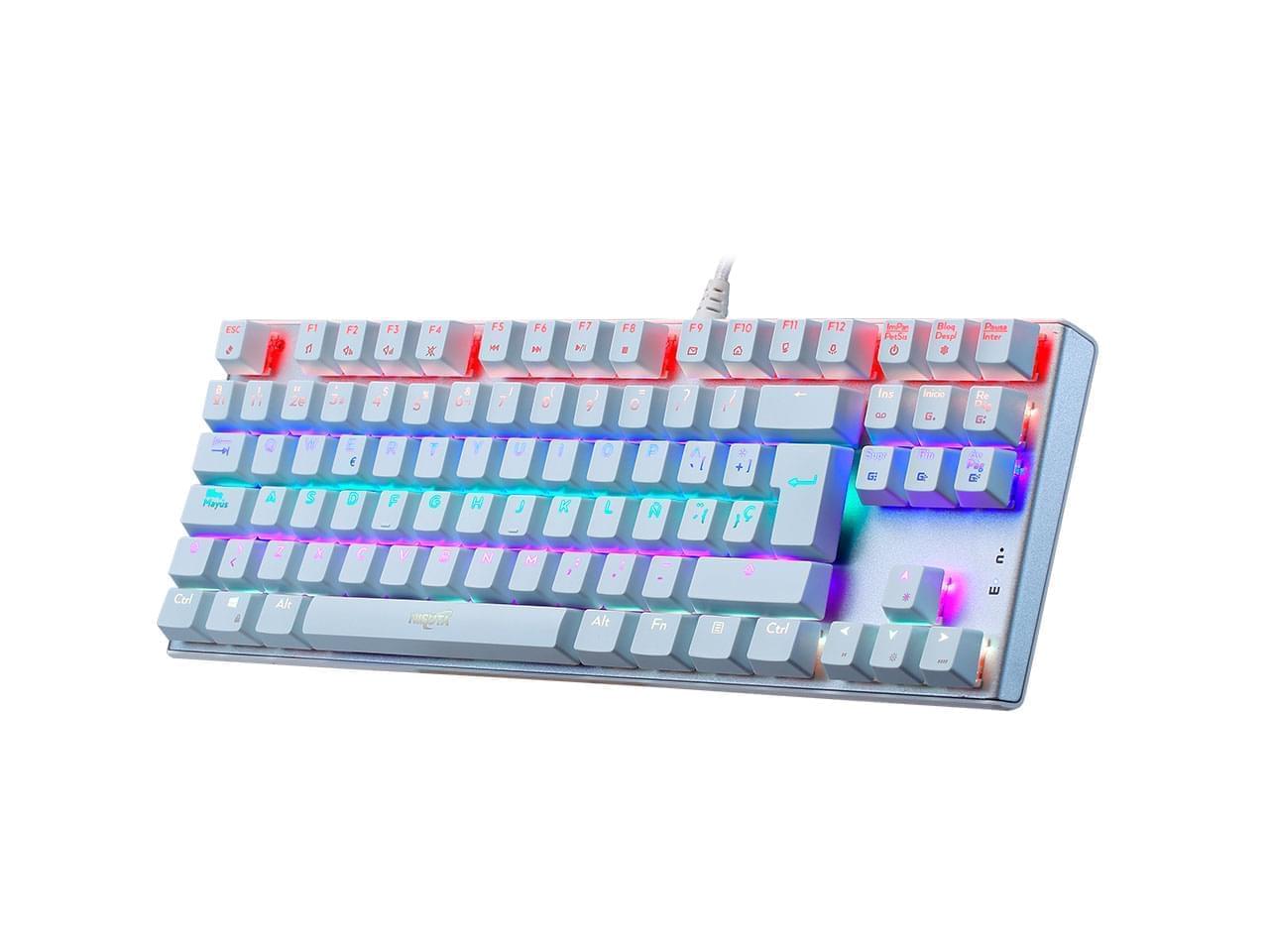 TECLADO GAMER MECANICO C/ SOFTWARE RGB 88 TECLAS WHITE