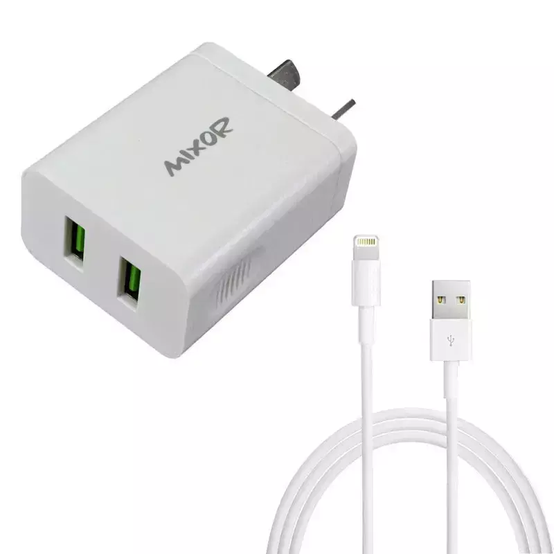 CARGADOR CEL TIPO IPH 2 USB + CABLE MIXOR
