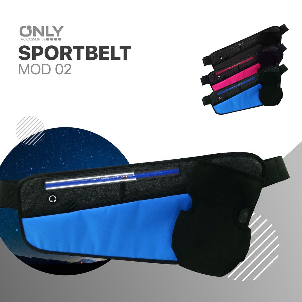 RIÑONERA SOPORTBELT CON SOLTILLO - ROSA/NEGRO/CELESTE