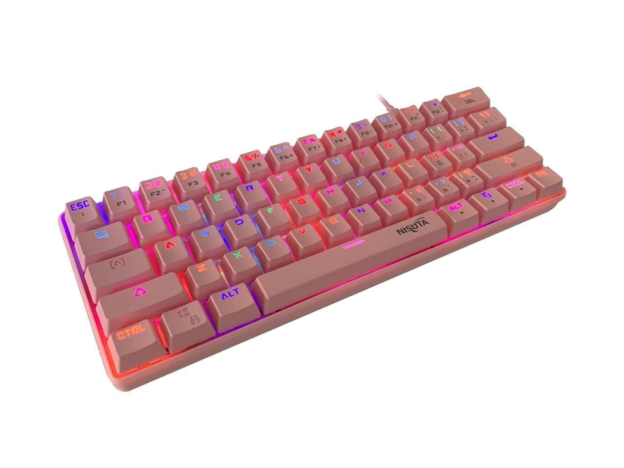 TECLADO GAMER MECANICO C/ SOFTWARE RGB PINK