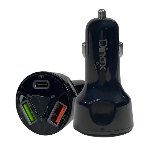 CARGADOR P/AUTO CABEZAL QC3 2 ENTRADAS USB Y 1 TIPO C