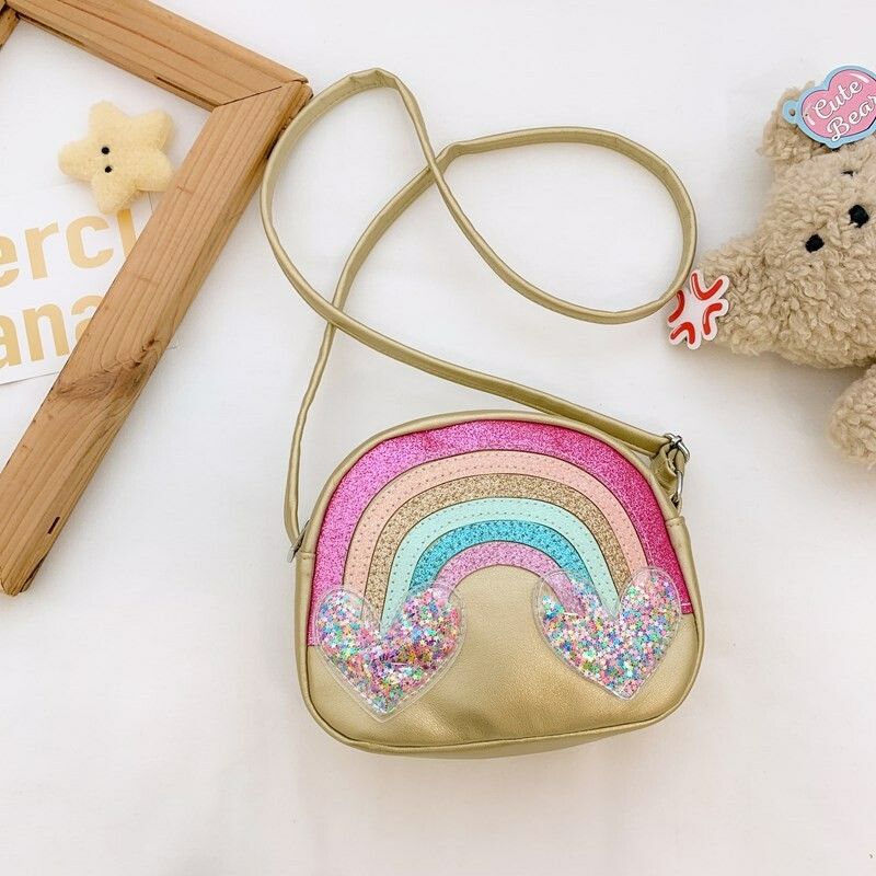CARTERA ARCOIRIS DORADO-ROSA