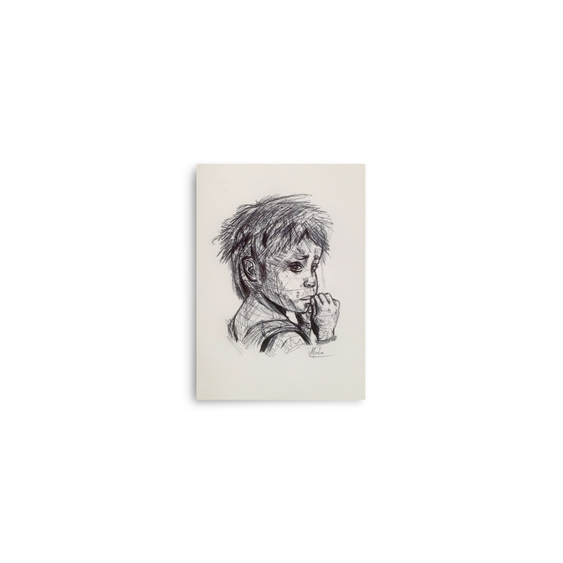 Portrait au Bic d'un jeune garçon I