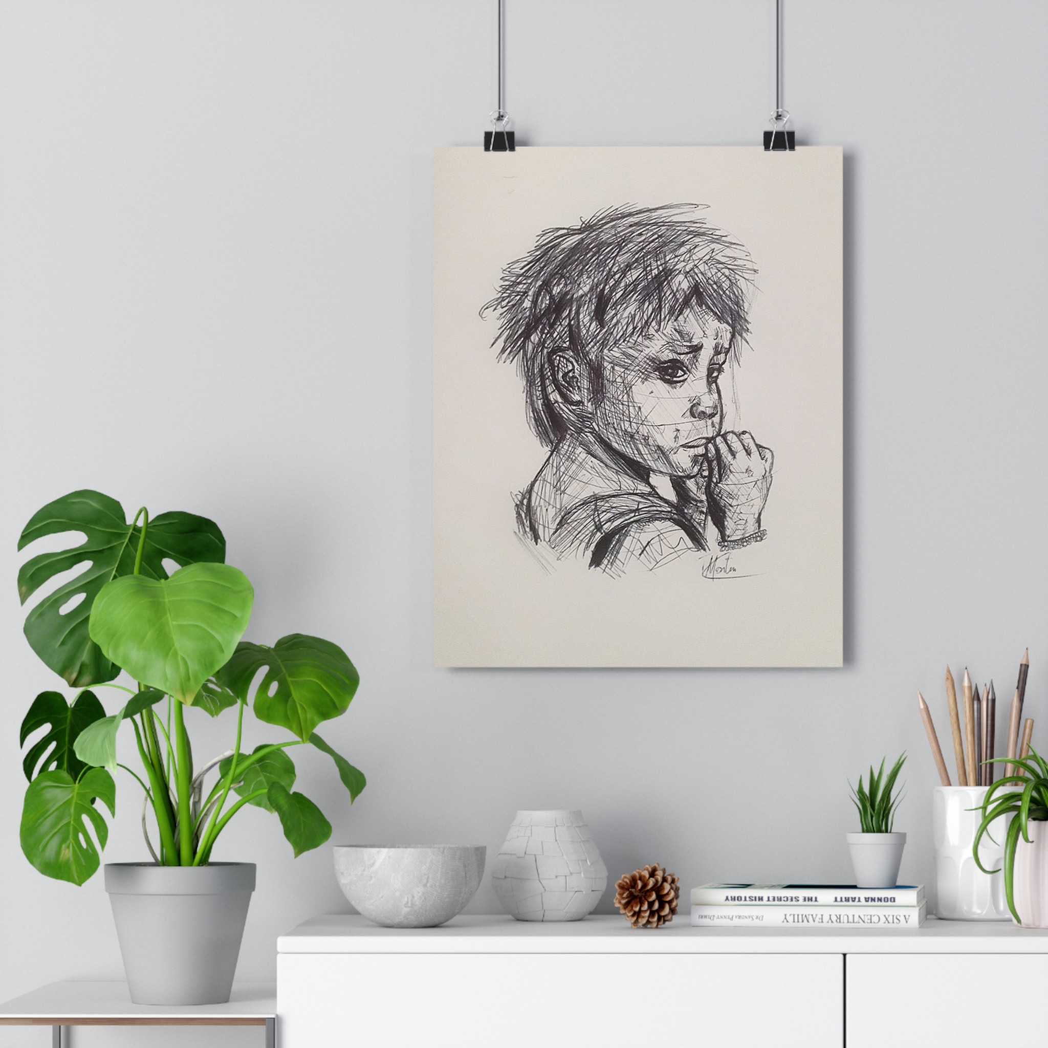 Portrait au Bic d'un jeune garçon