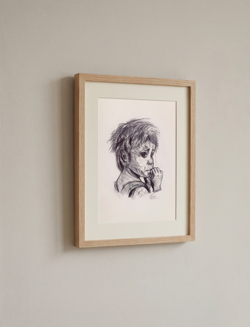 Portrait au Bic d'un jeune garçon I