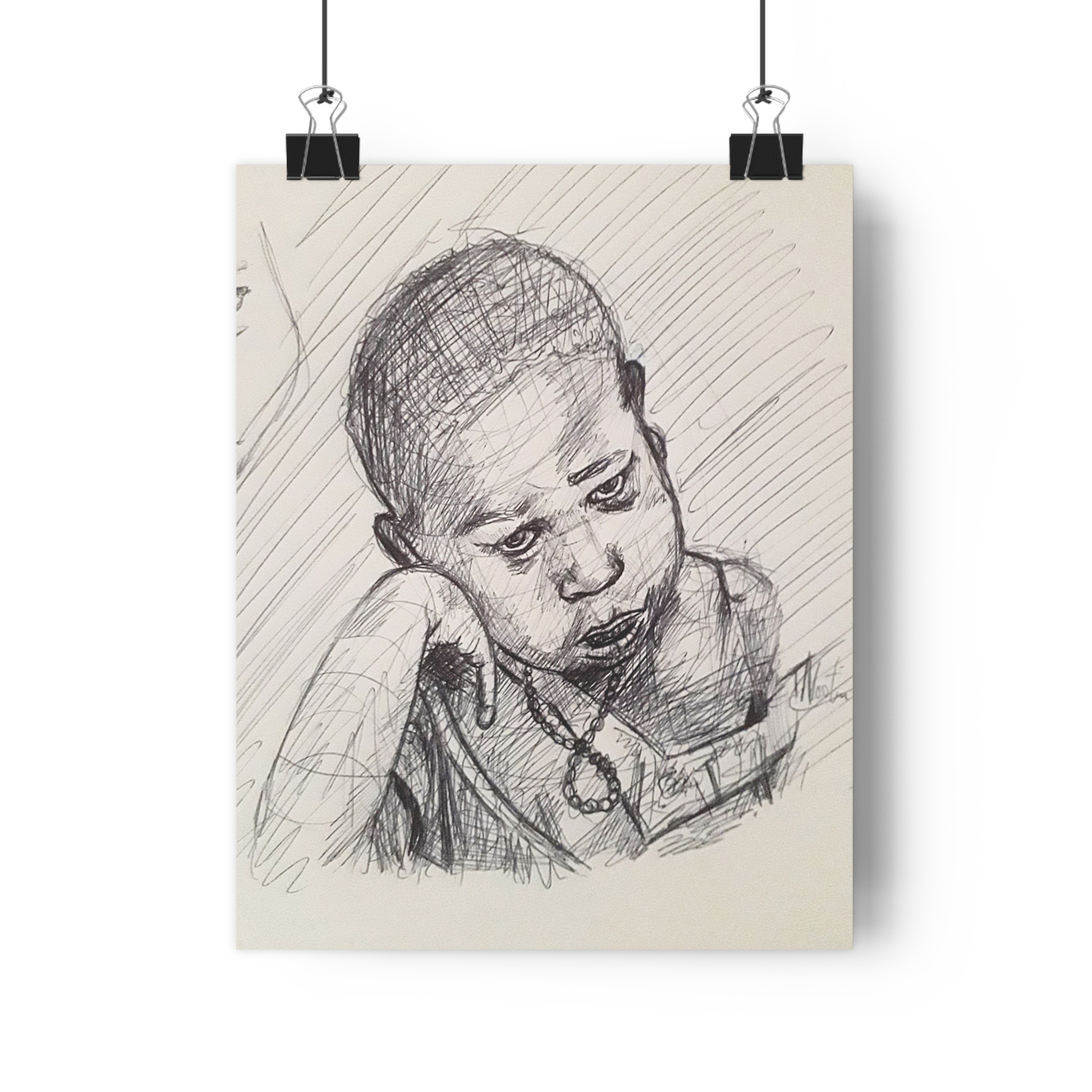 Portrait au Bic d'un jeune garçon 2