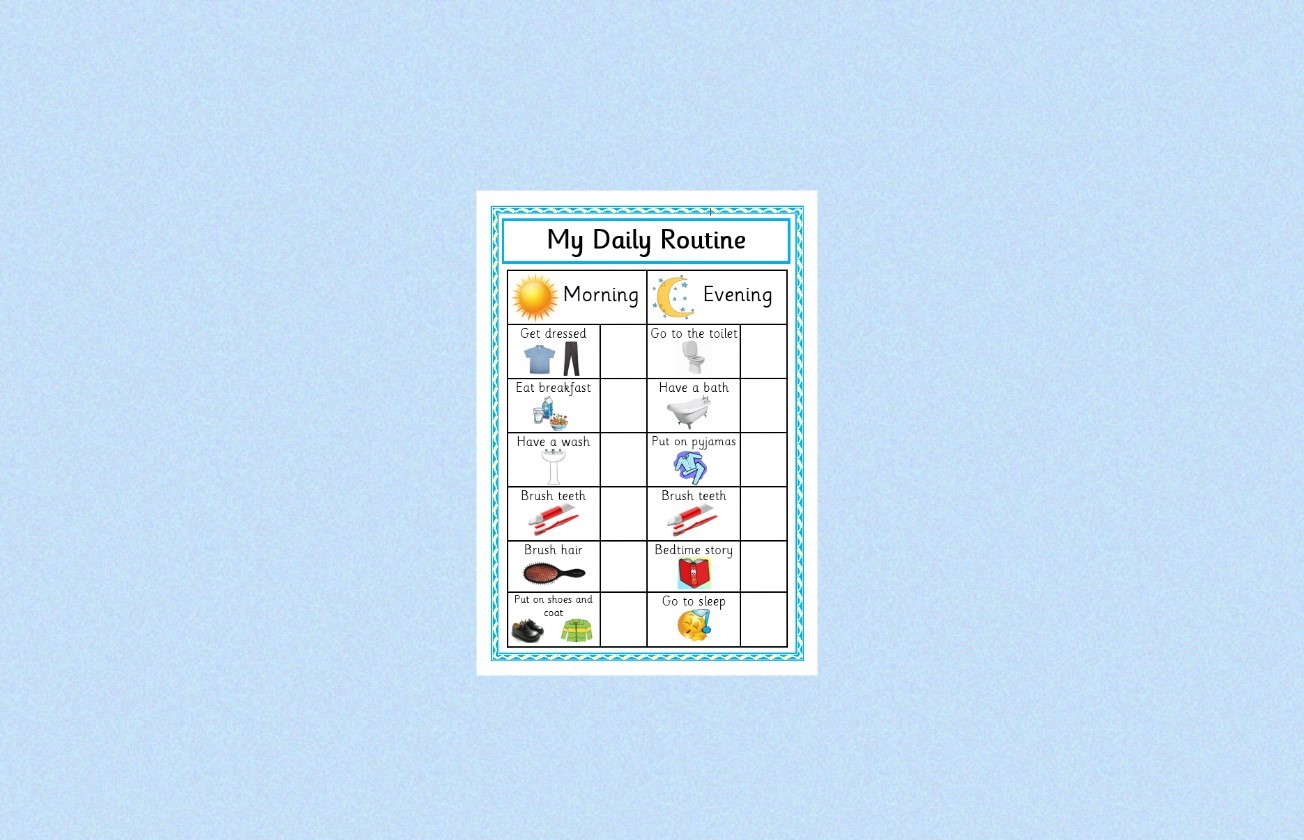 Daily Routine Chart - Blue
