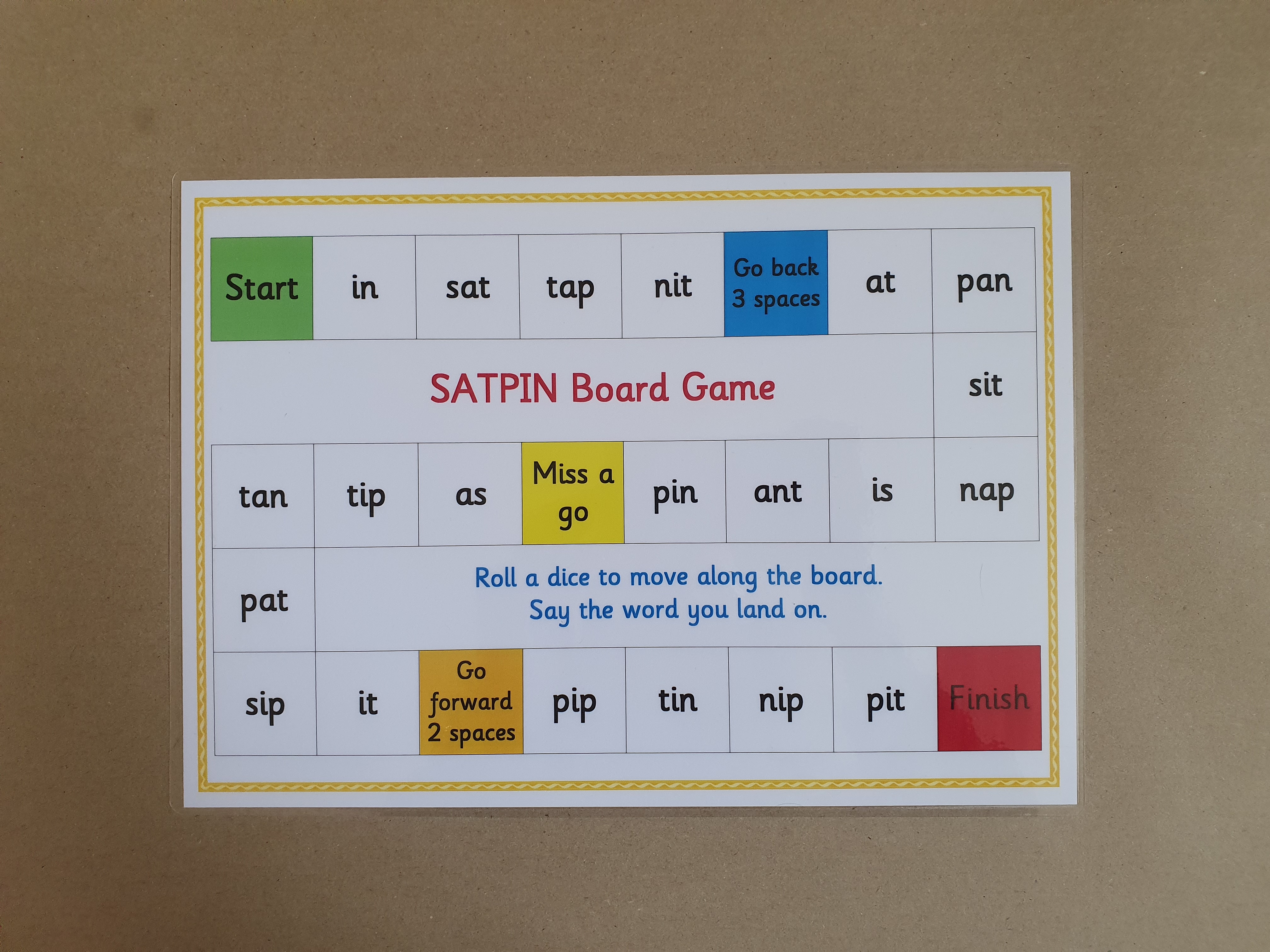 SATPIN Board Game - Phase 2 phonics