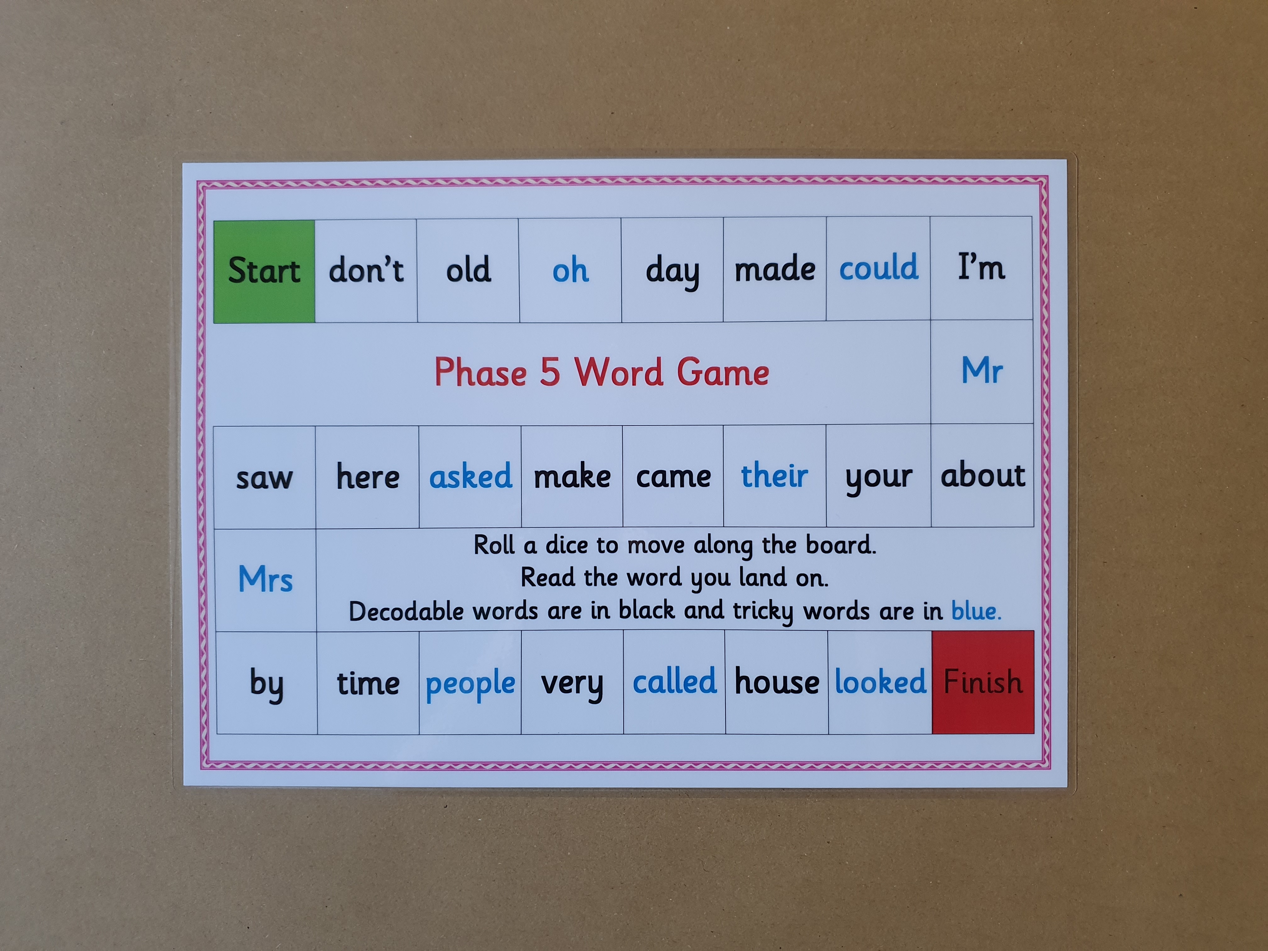 Phase 5 Words - Board Game