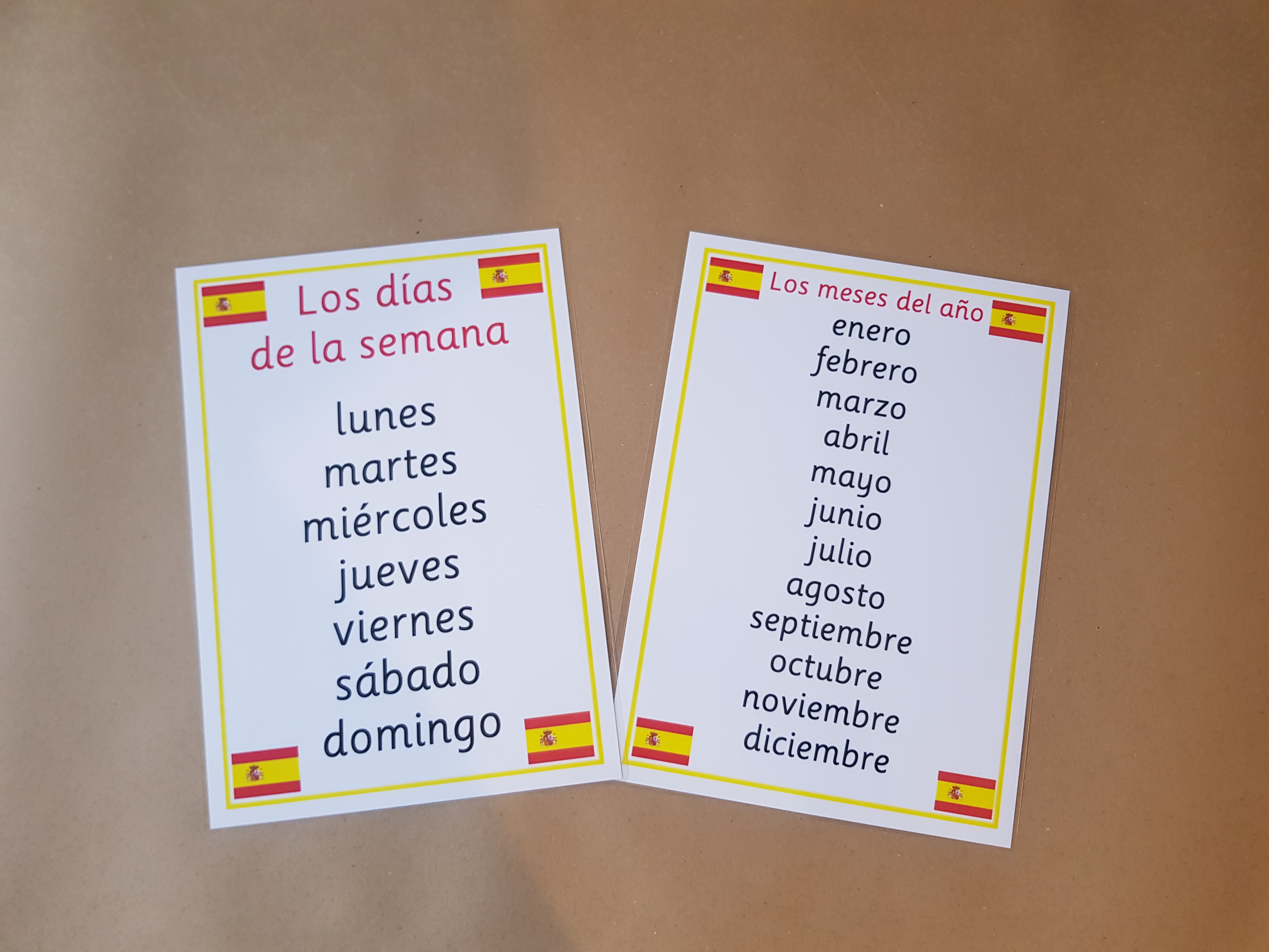 Spanish Days of the Week and Months of the Year Poster