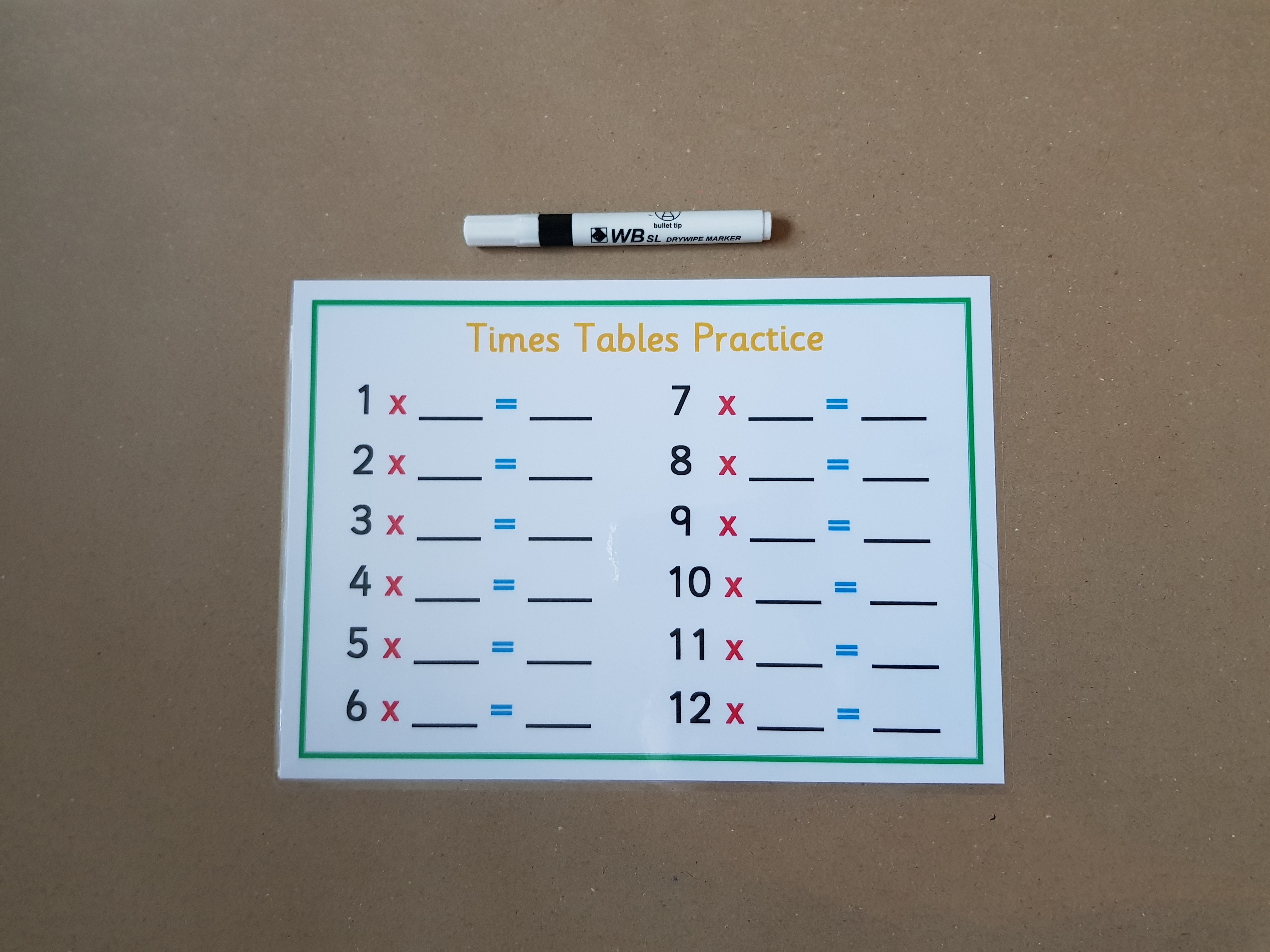 Times Tables Practice worksheet - KS2 Numeracy