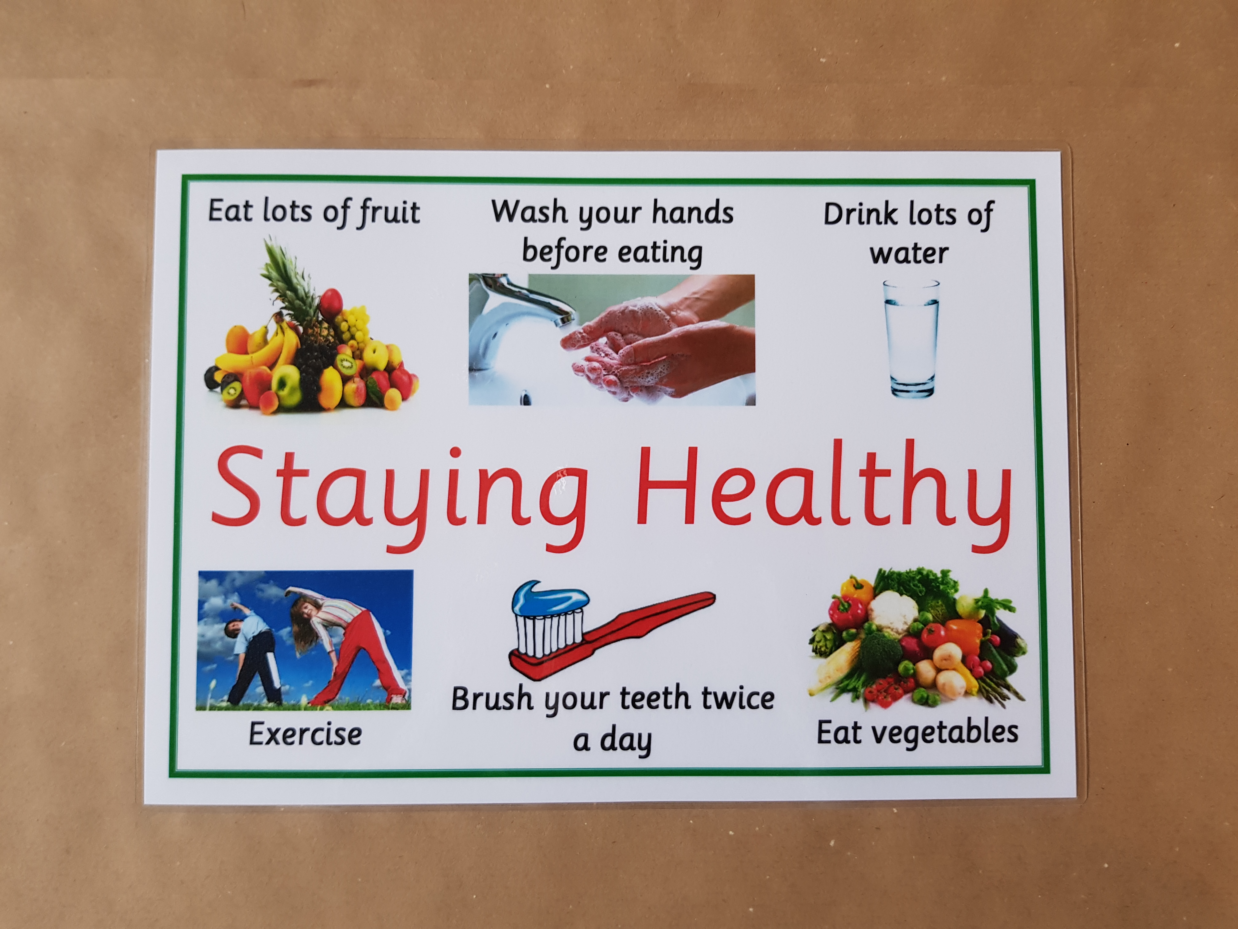 Staying Healthy  - A4 poster 