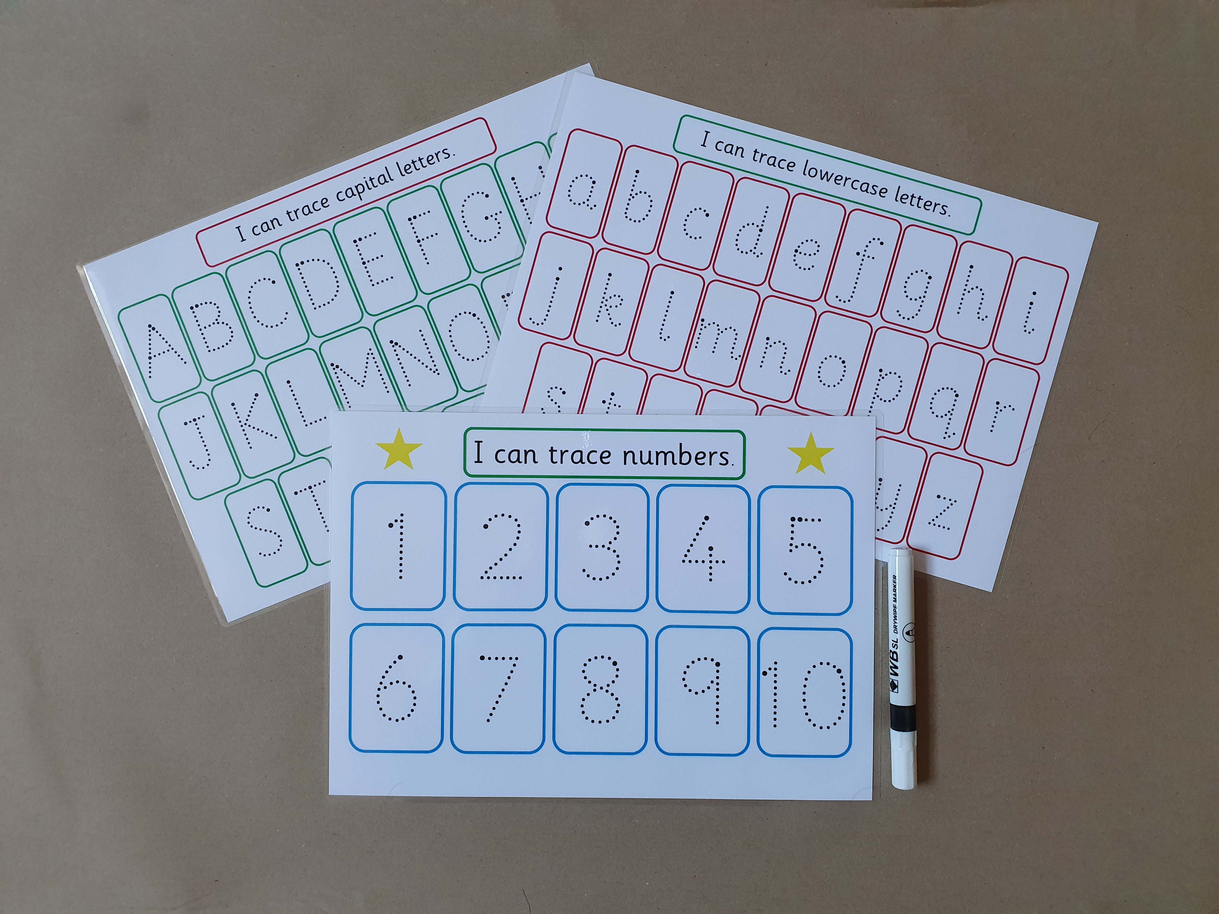 Tracing bundle, numbers, capital letters, alphabet