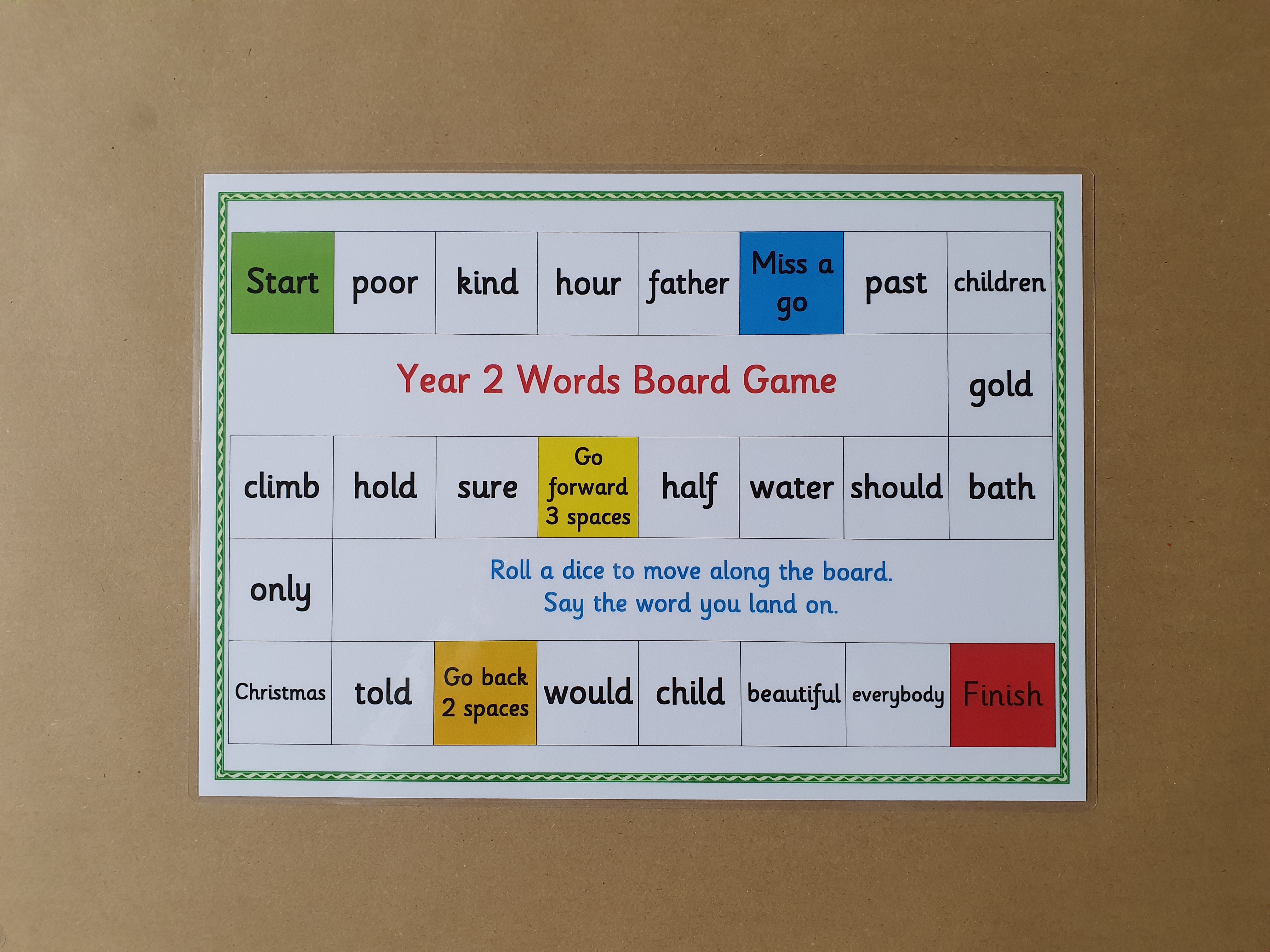 Year 2 Words - Board Games