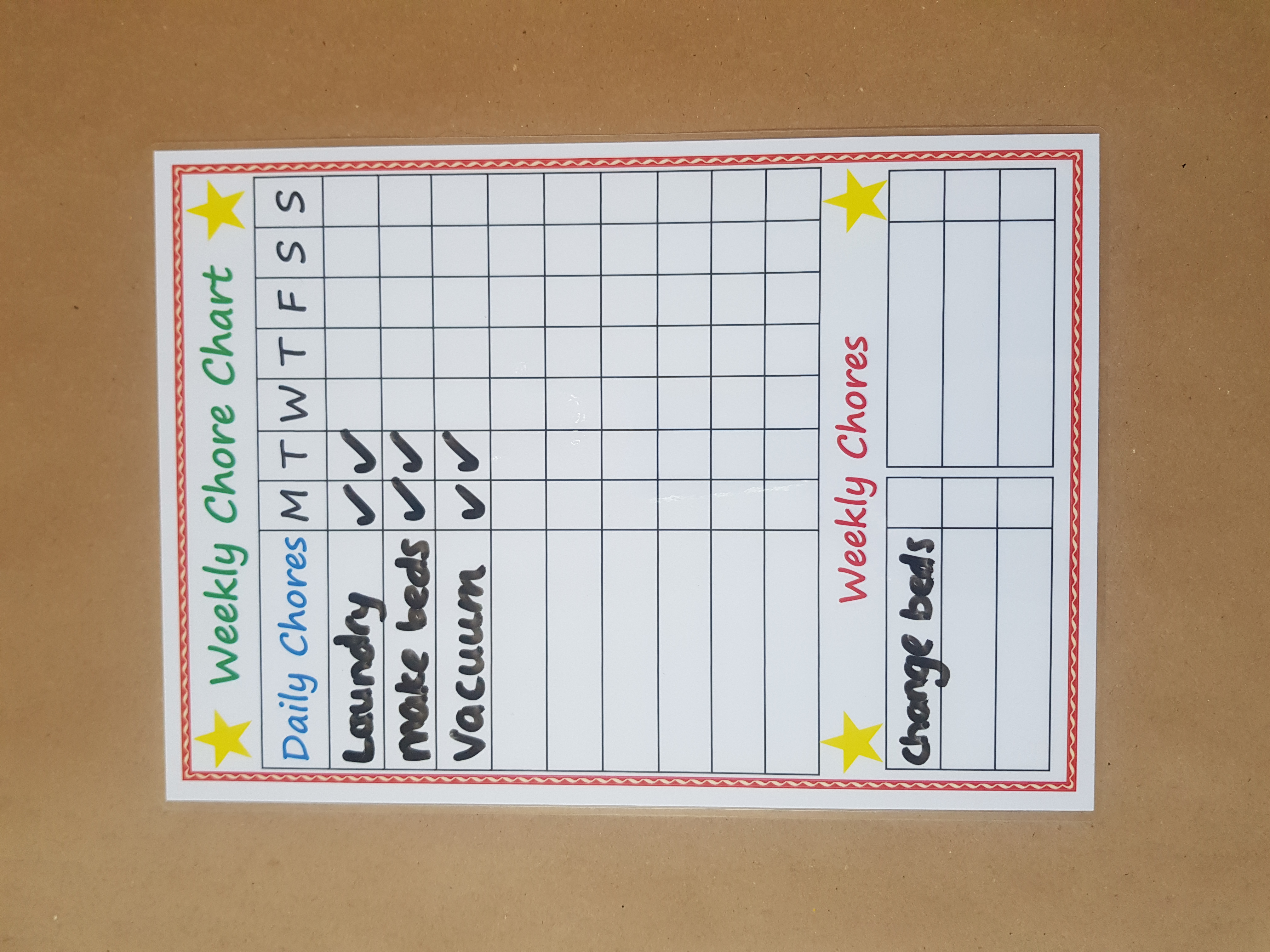 Weekly Chore Chart and dry wipe pen