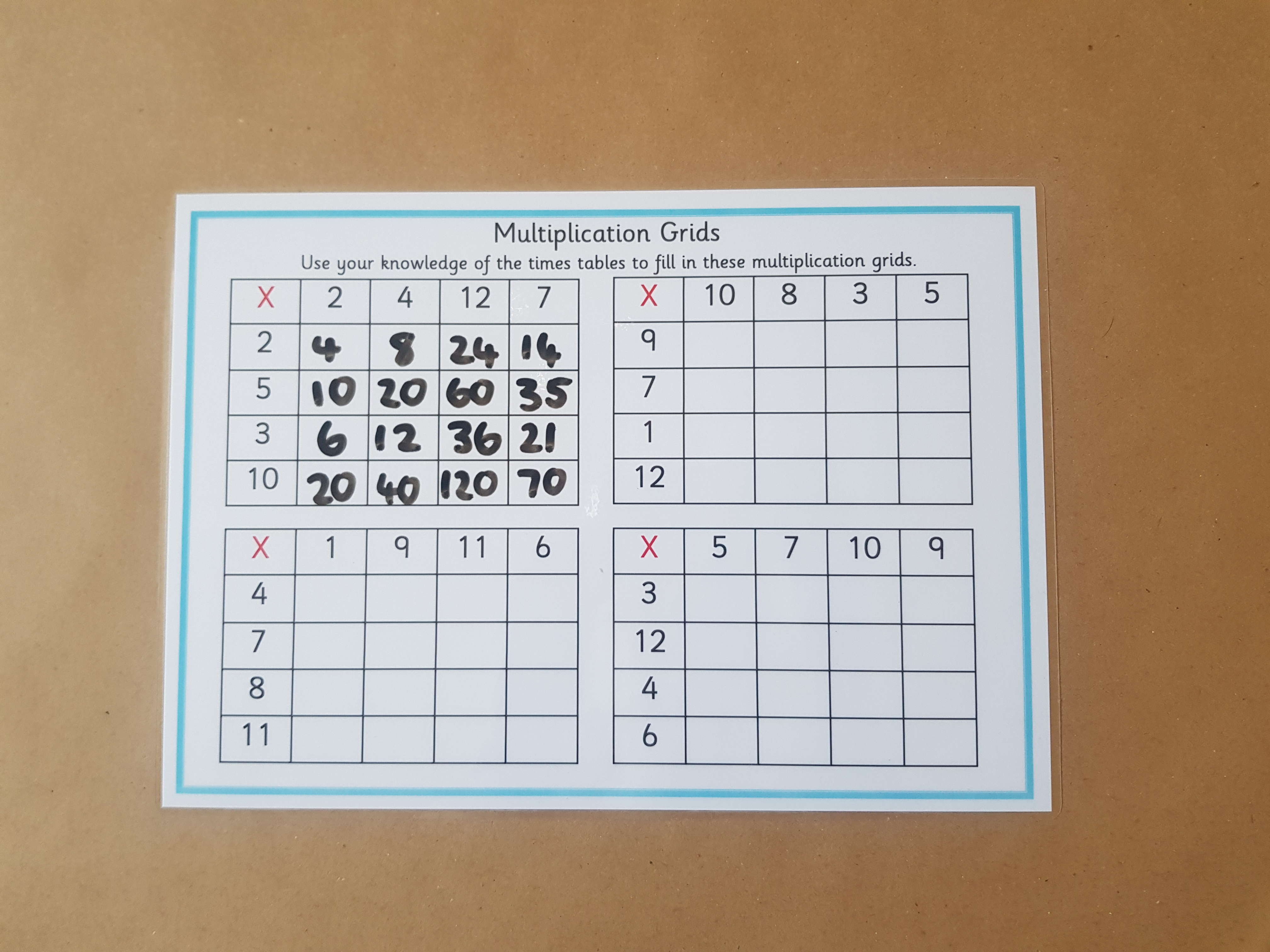 Multiplication Grids - Reusable worksheet, KS2 Numeracy Resource