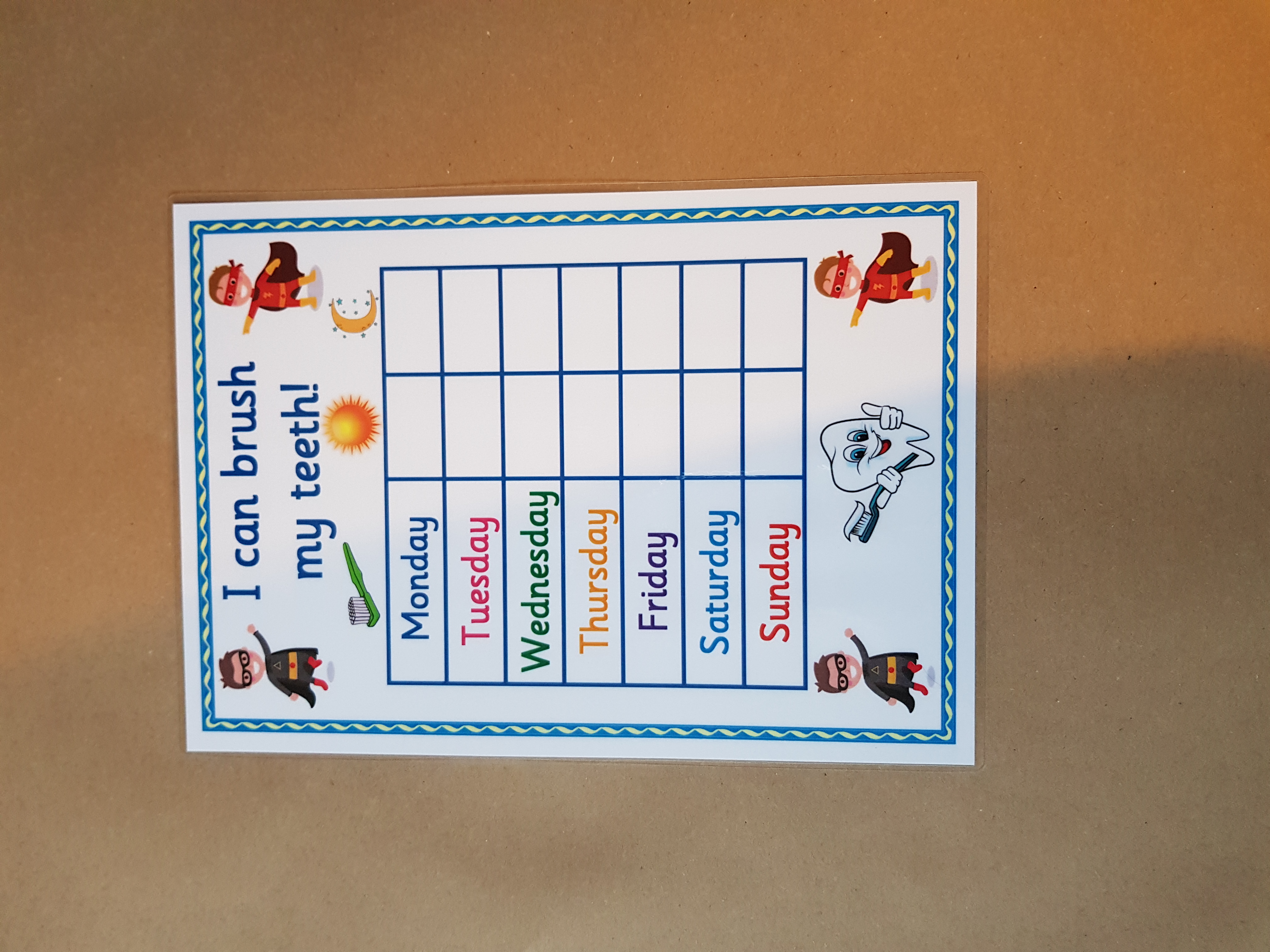 Teeth Brushing Reward Chart - Superhero design 