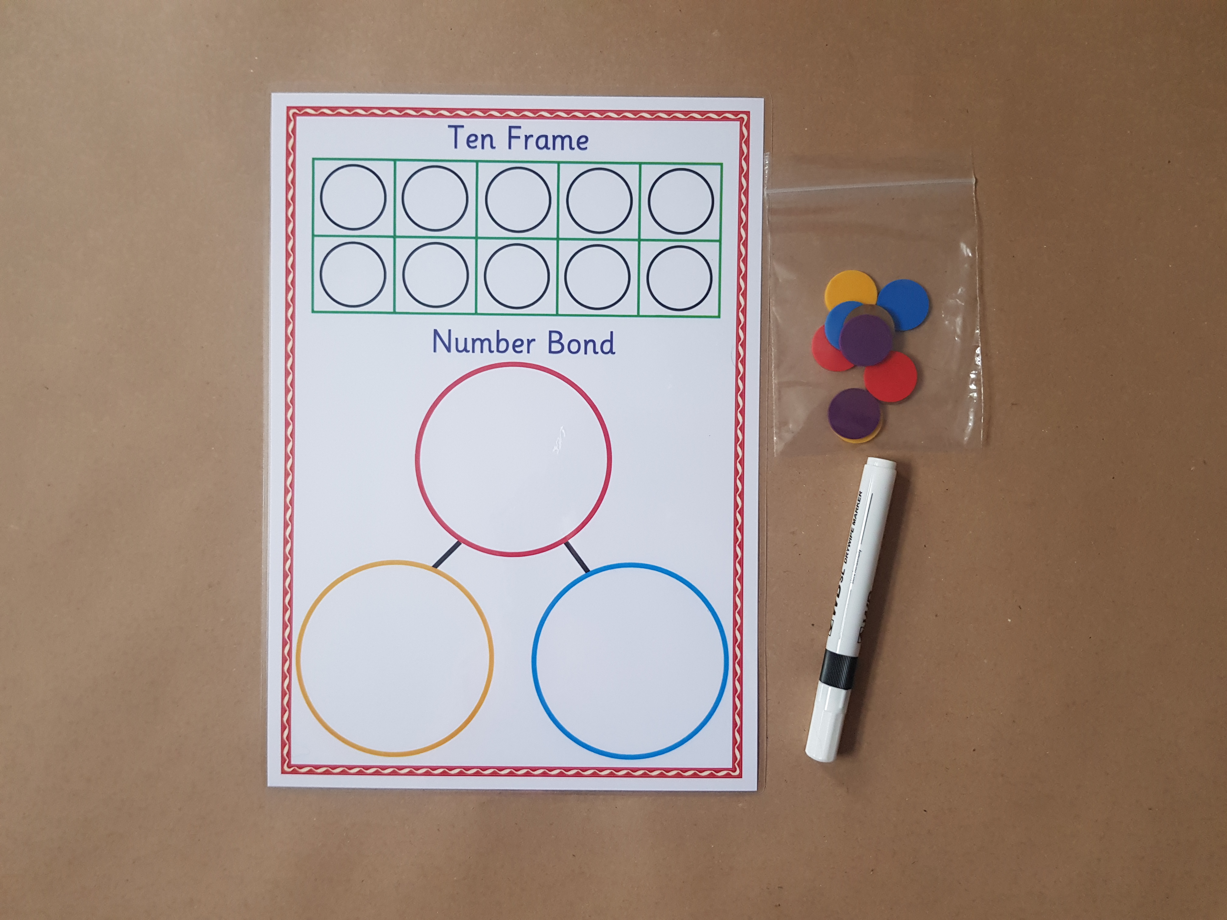 Number bonds and ten frame - A4 Mat 