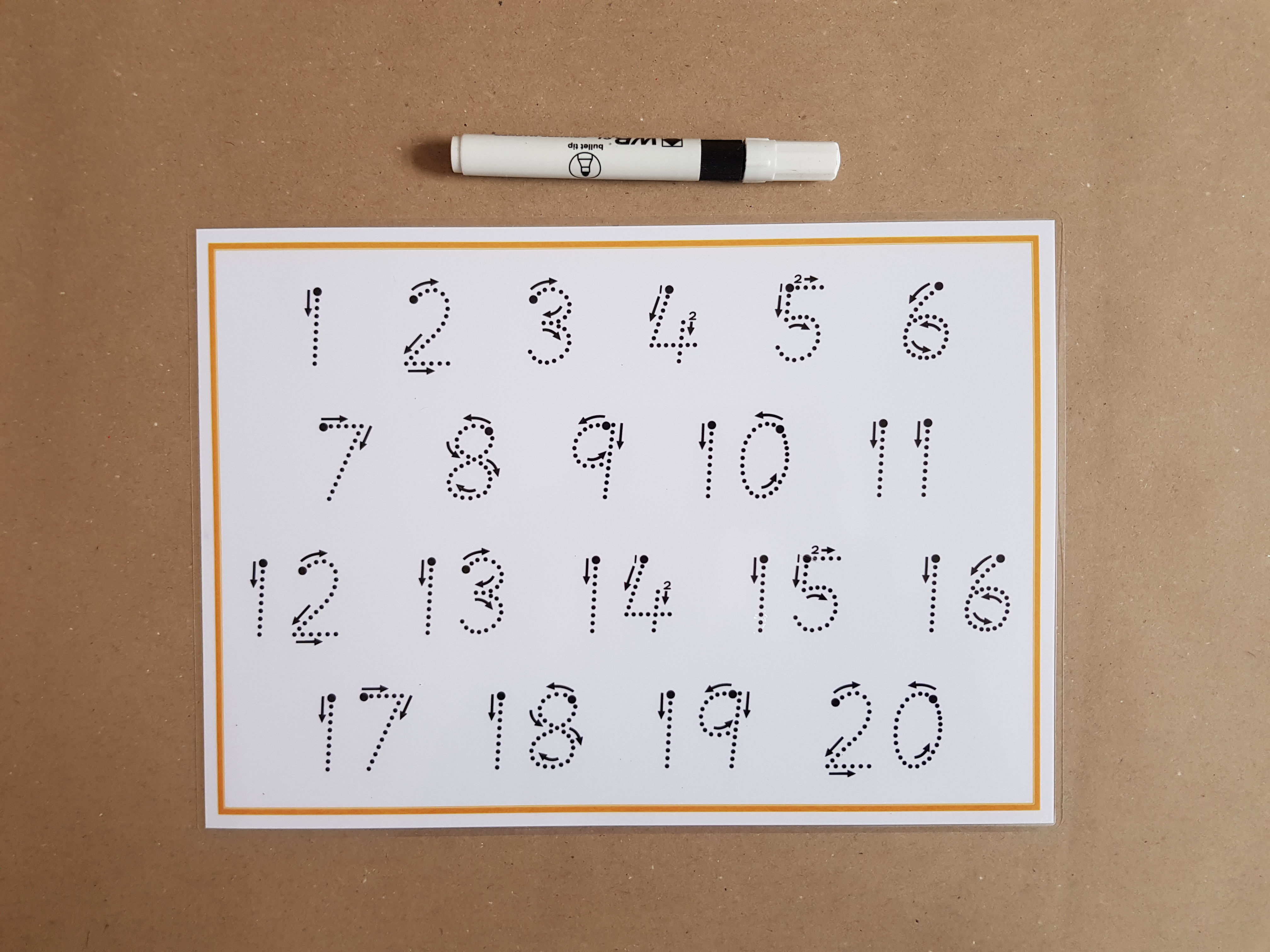 Numbers 1-20 formation mat