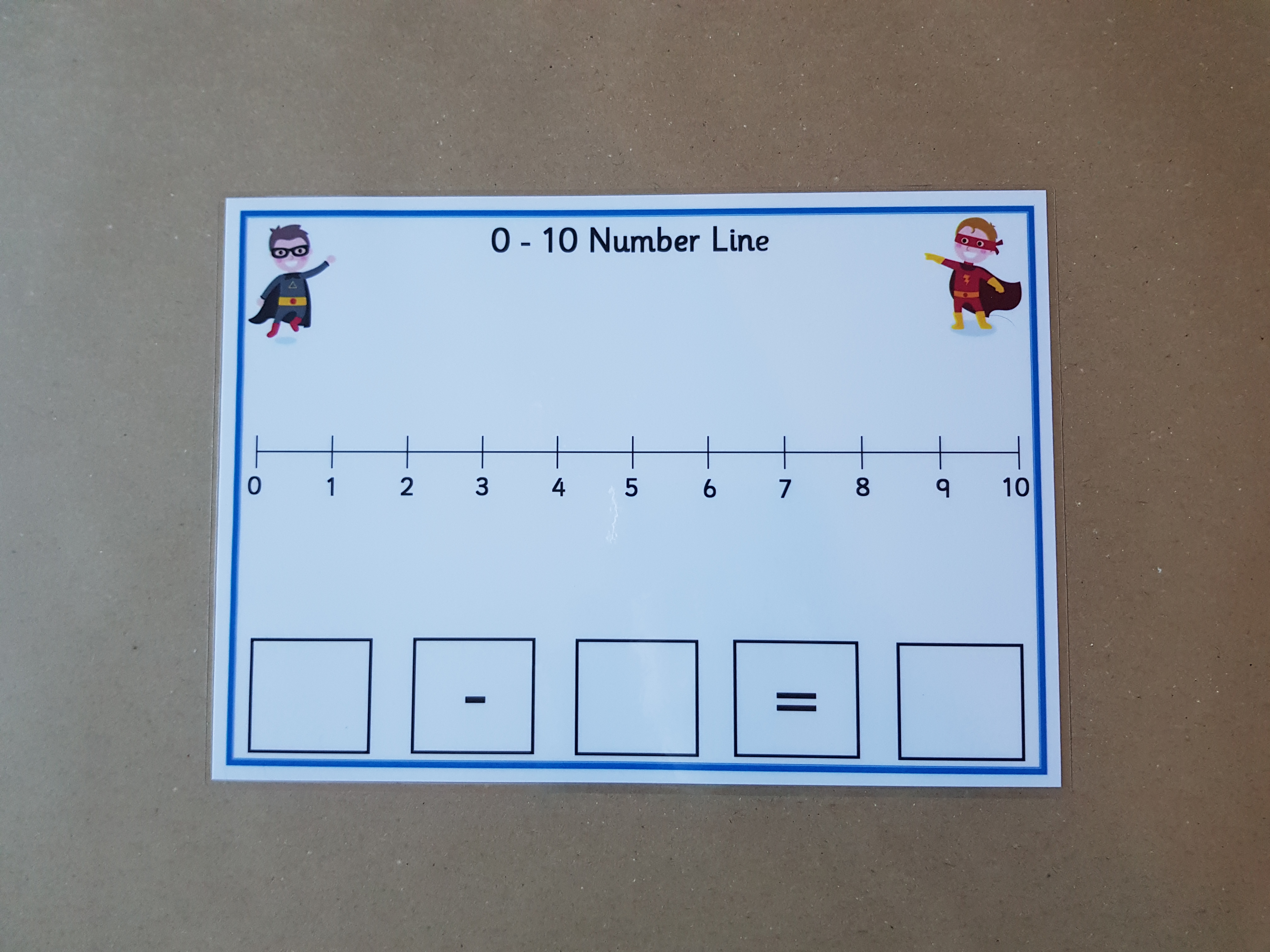 Superhero addition and subtraction number lines - 0-10