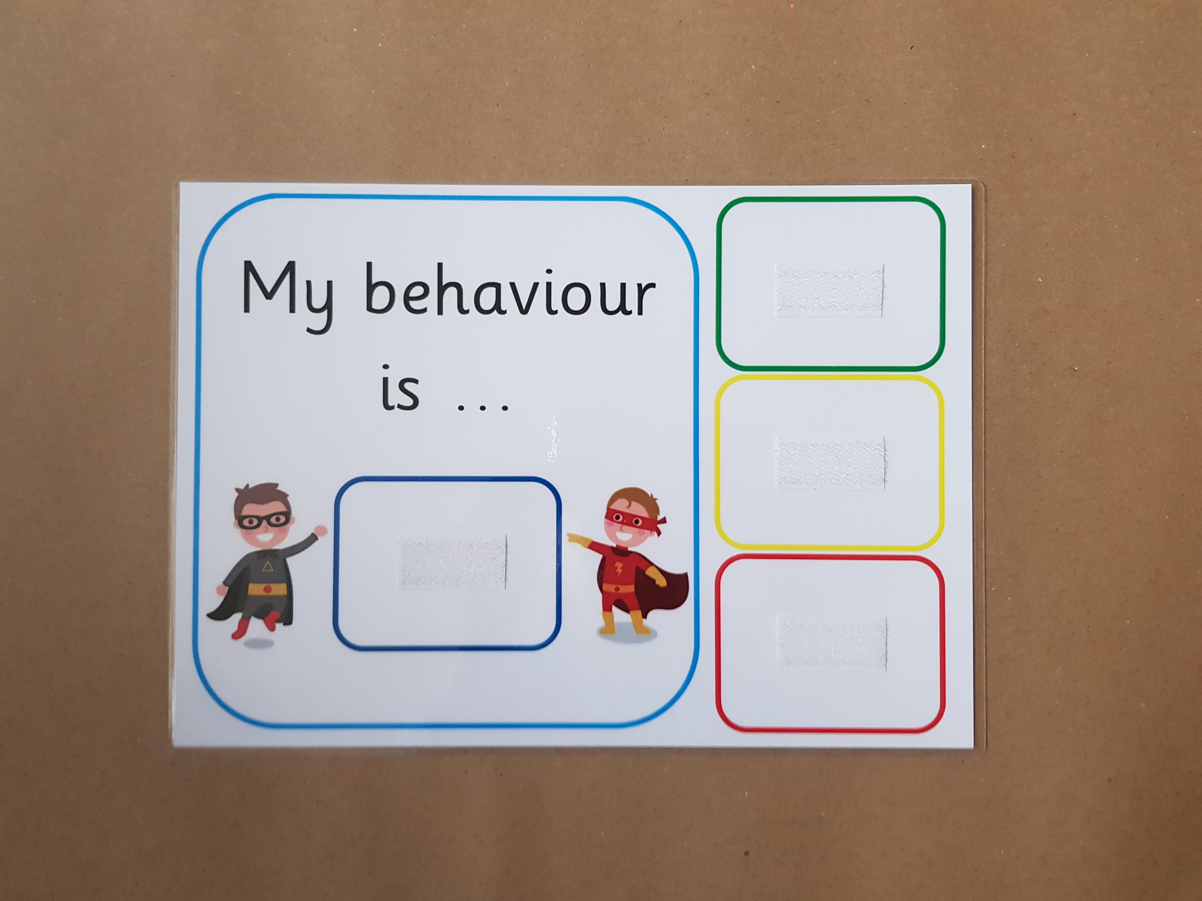 My behaviour is ... , behaviour reward chart - superhero design