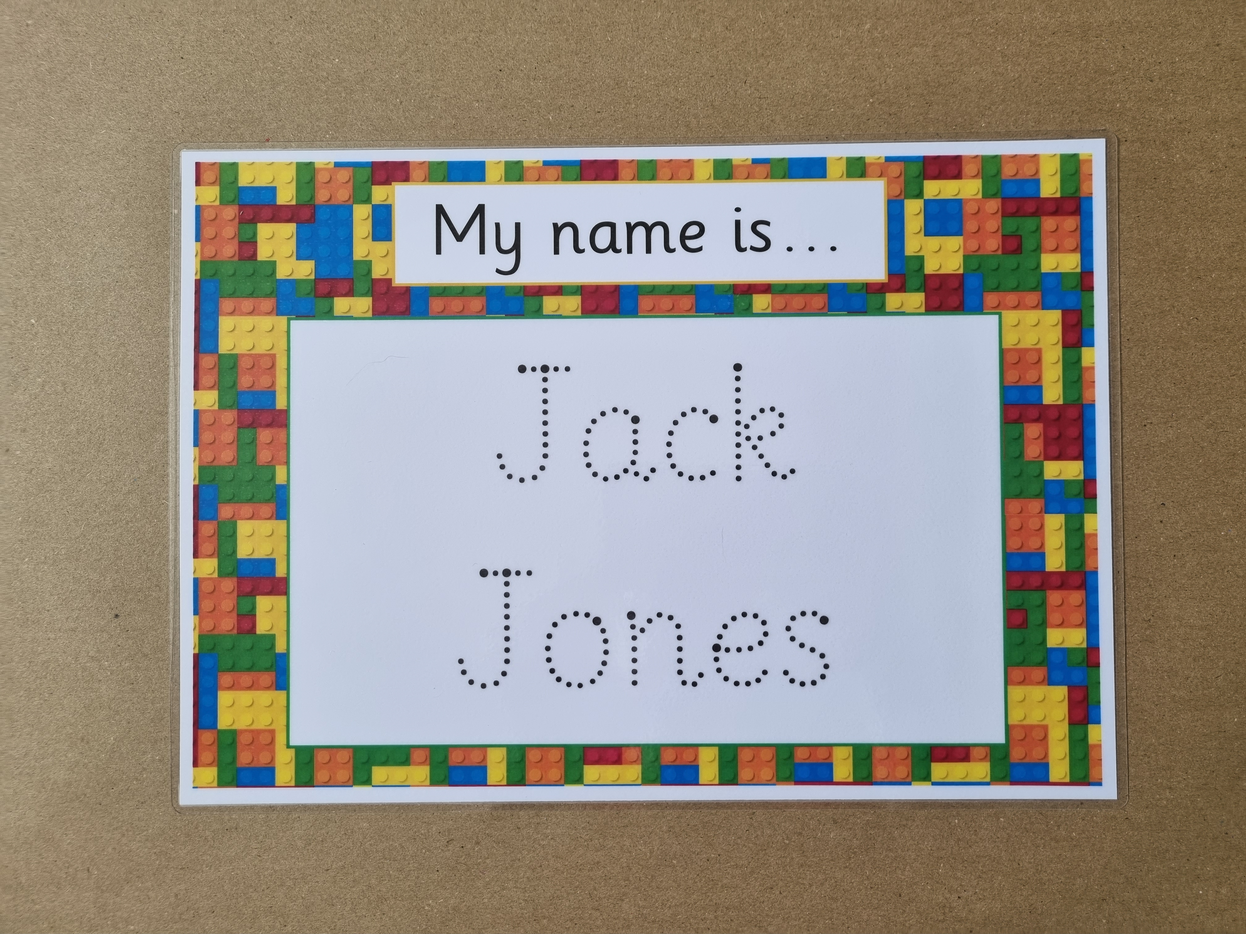 Personalised Name Card - building block design