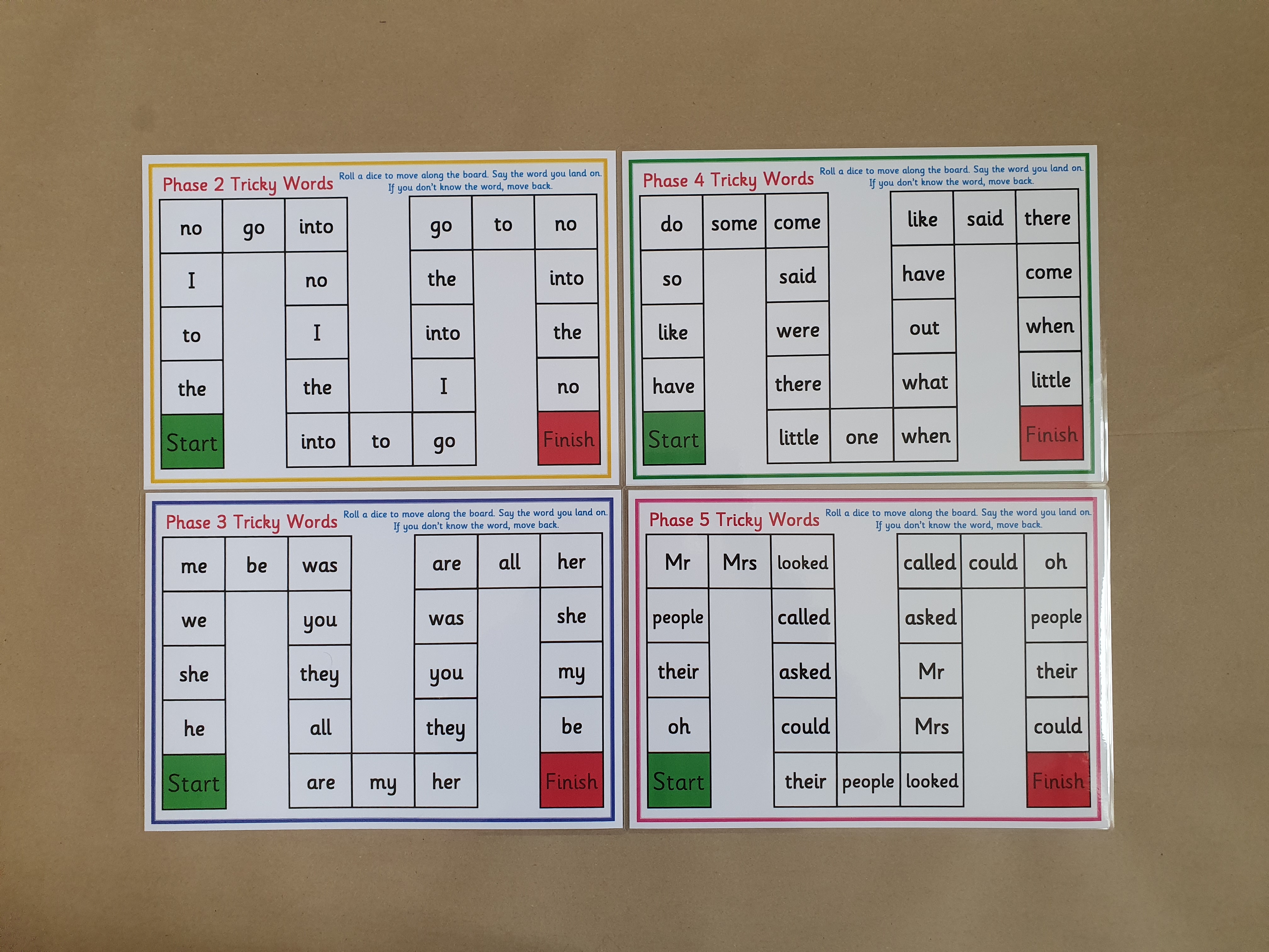 Tricky Words Board Games (Phases 2-5)