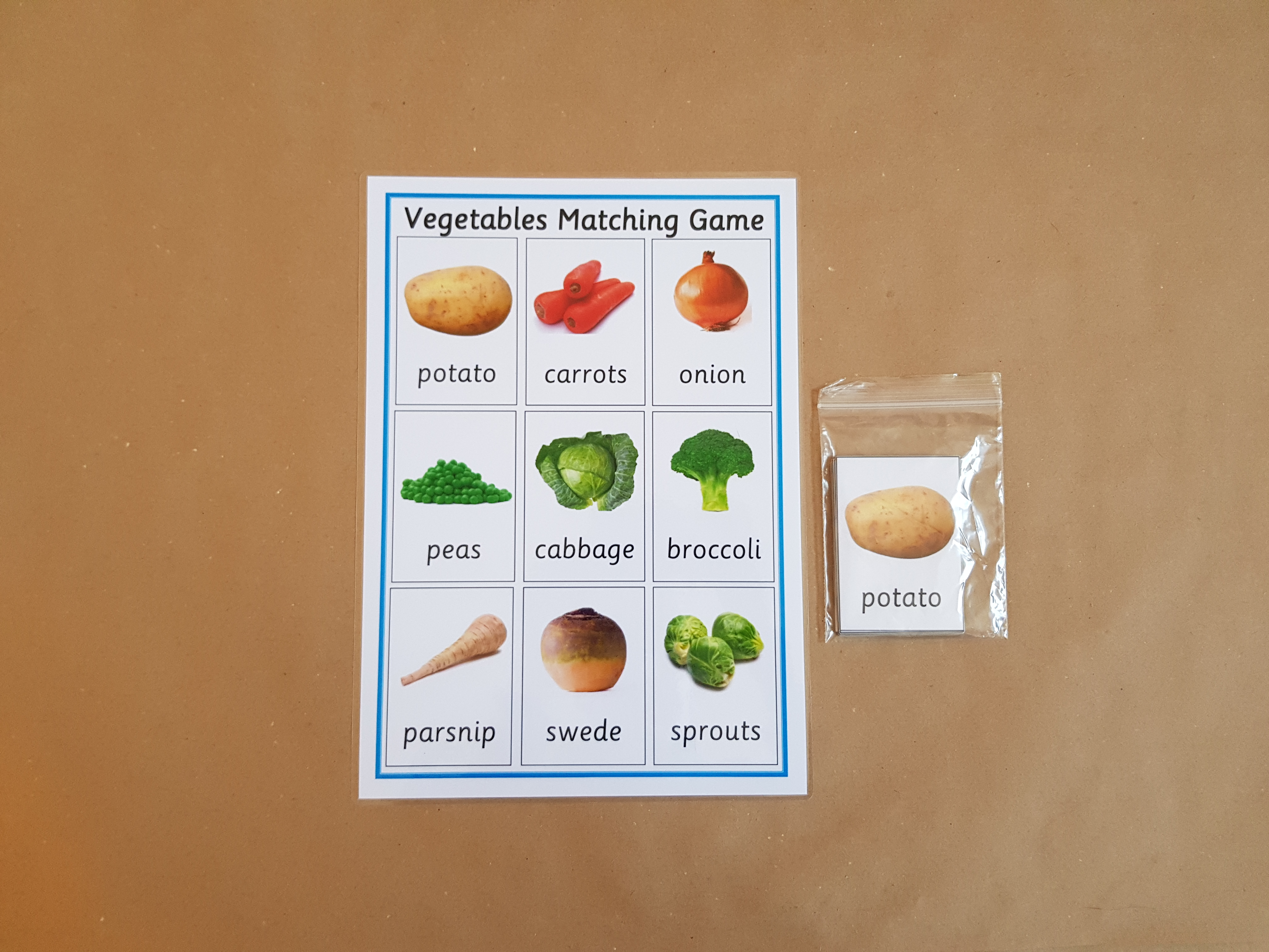 Vegetables Matching Game