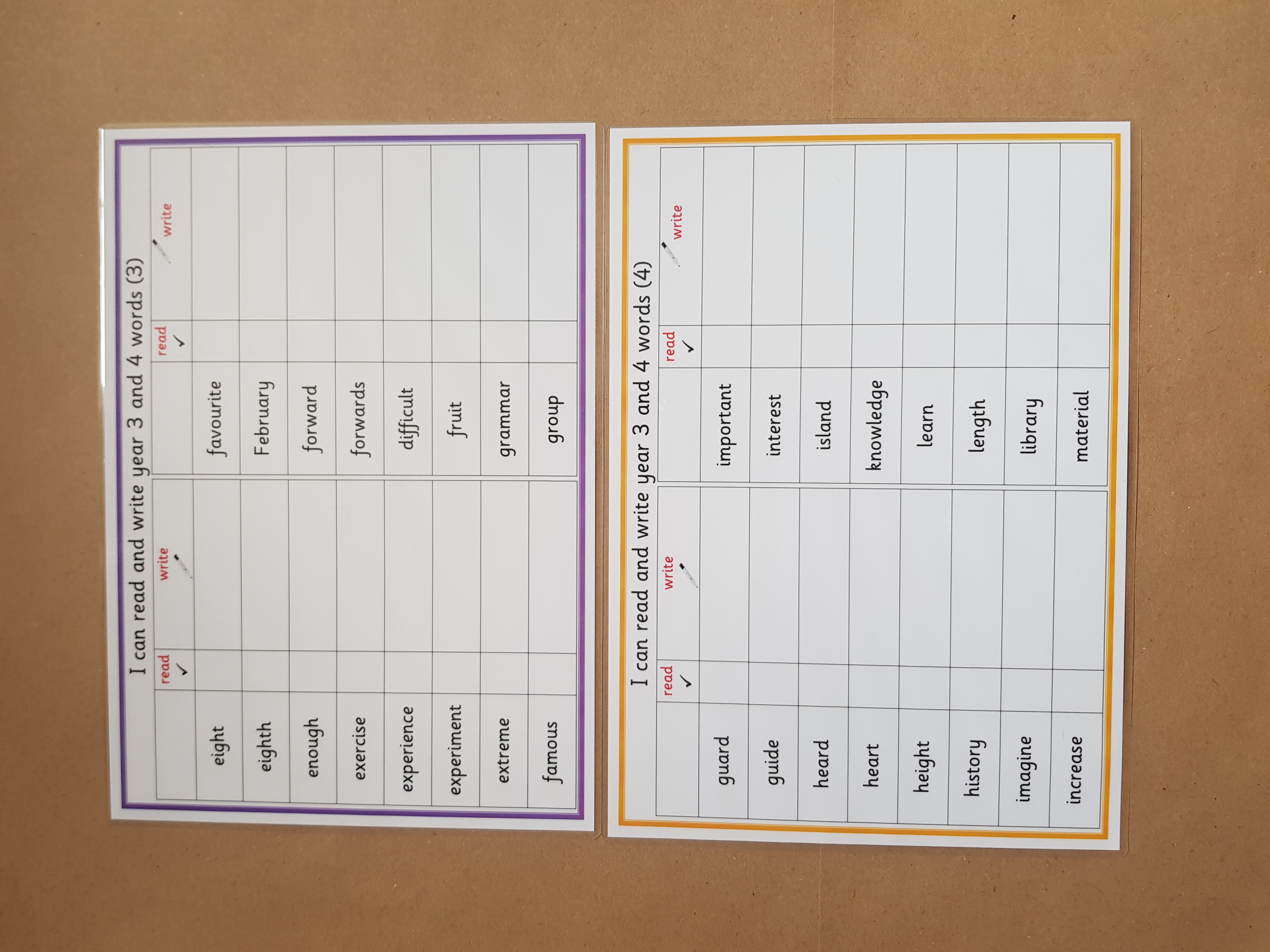 I can read and write year 3 and 4 words 