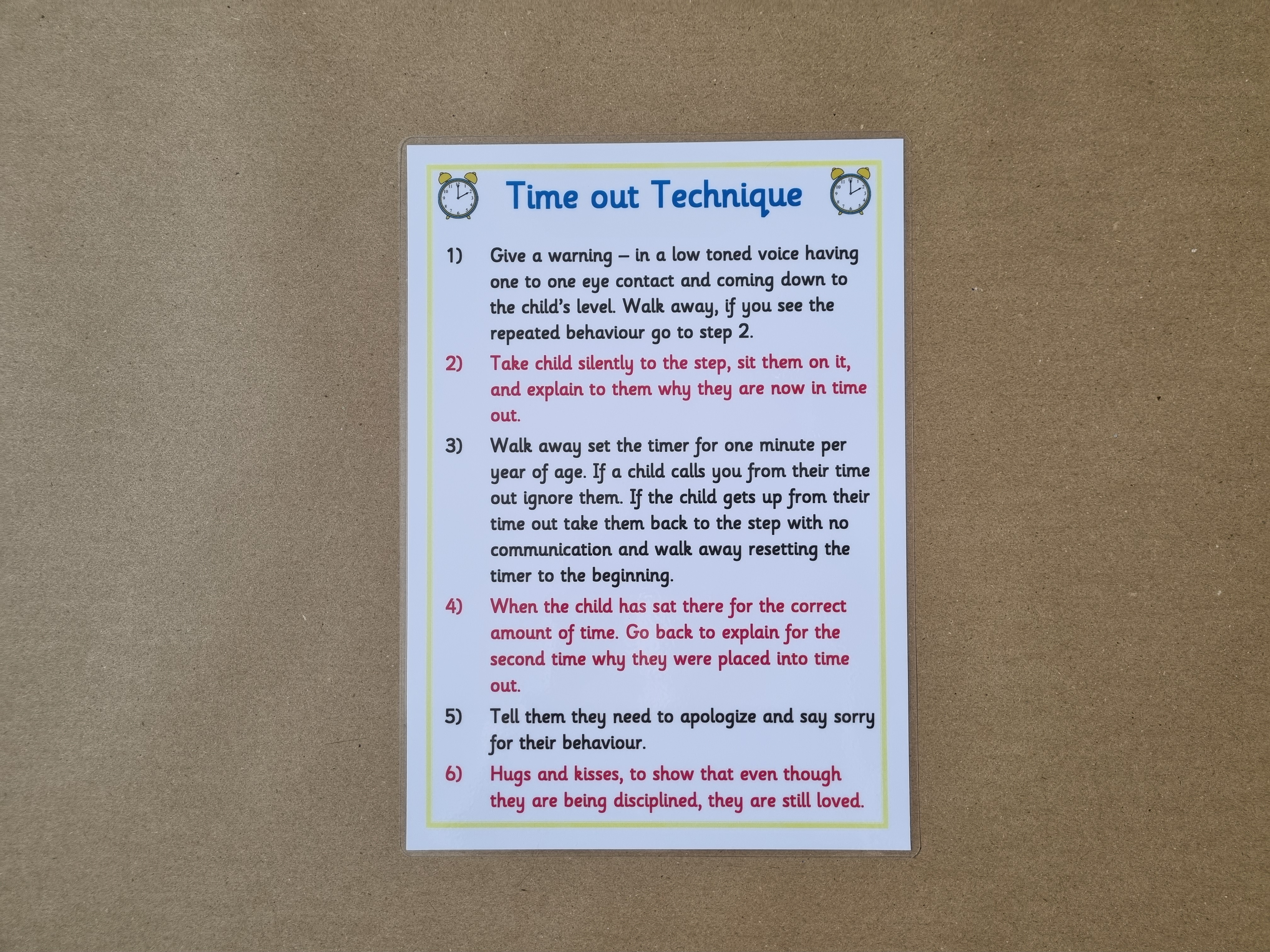 Time out technique - A4 poster 